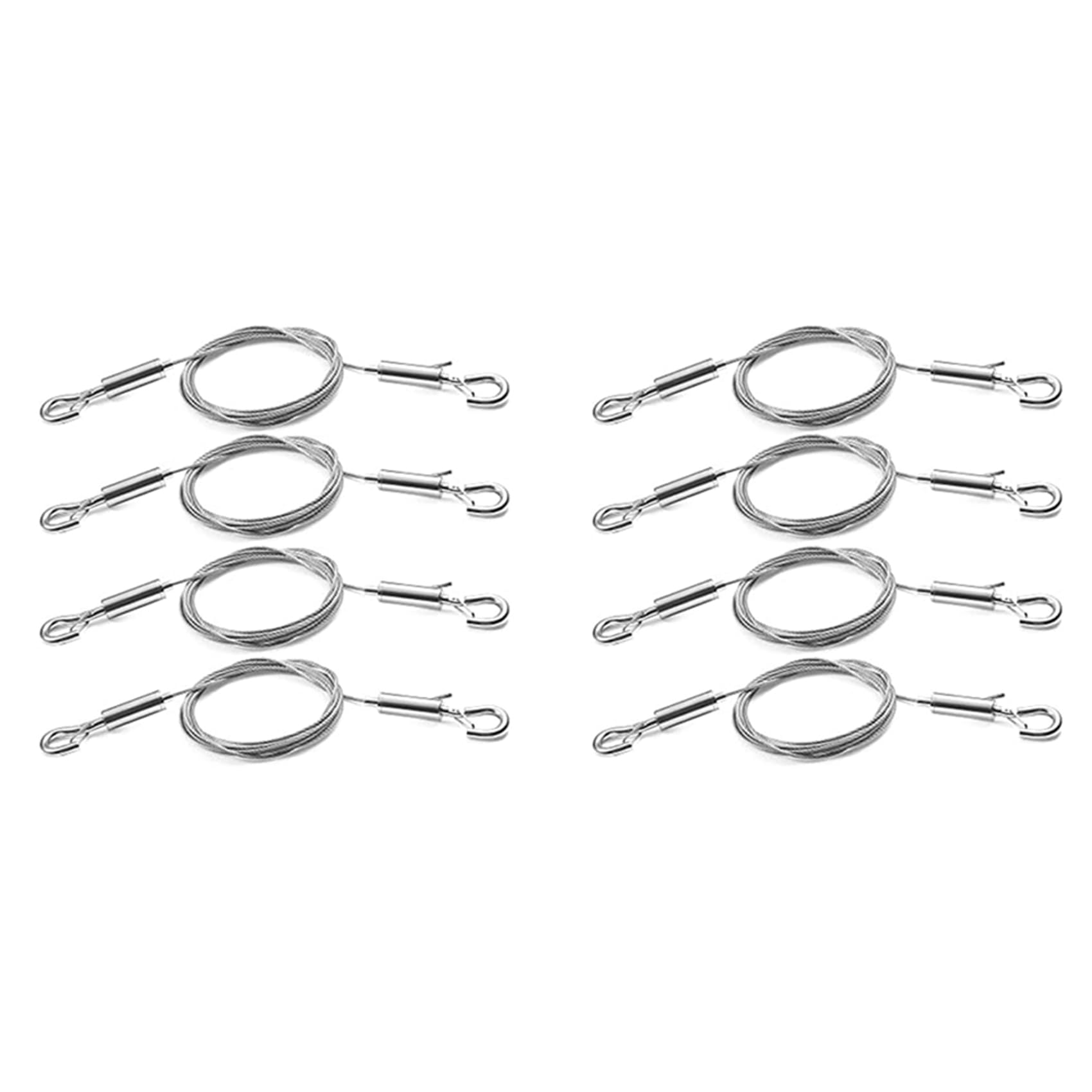 Jnchdghwa Silver 8Pcs 2M X 1.5Mm Adjustable Picture Hanging Wire Kit-Heavy Duty Stainless Steel Wire Rope,Holds Up To 60Lbs