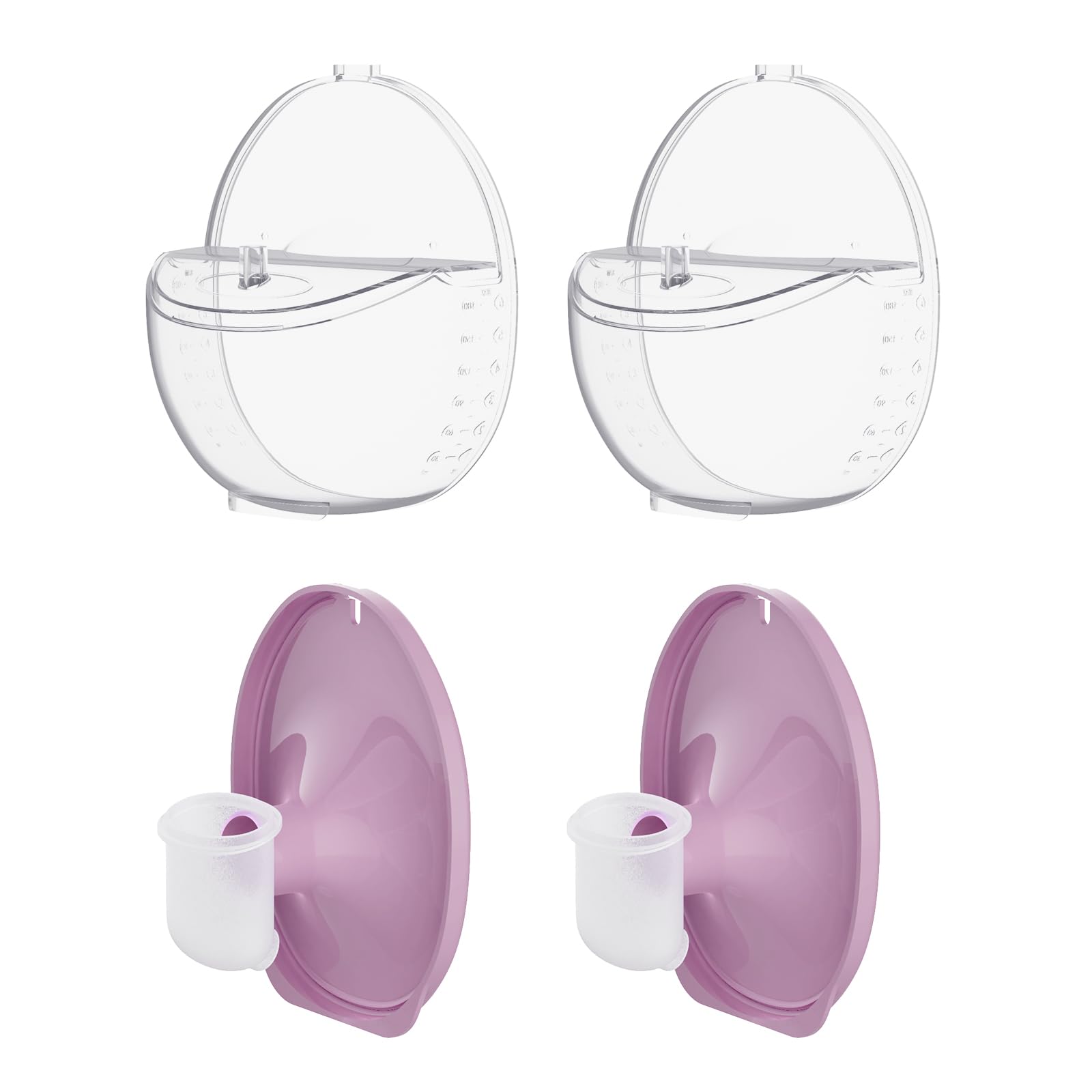 Photo 1 of 2pcs Double-Sealed Collector+Flange 24mm Set Compatible with Momcozy M6 Breast Pump, Replacement Pump Parts Accessories Compatible for M6 Incomplete Silicone Diaphragm Installation May Cause Leaking