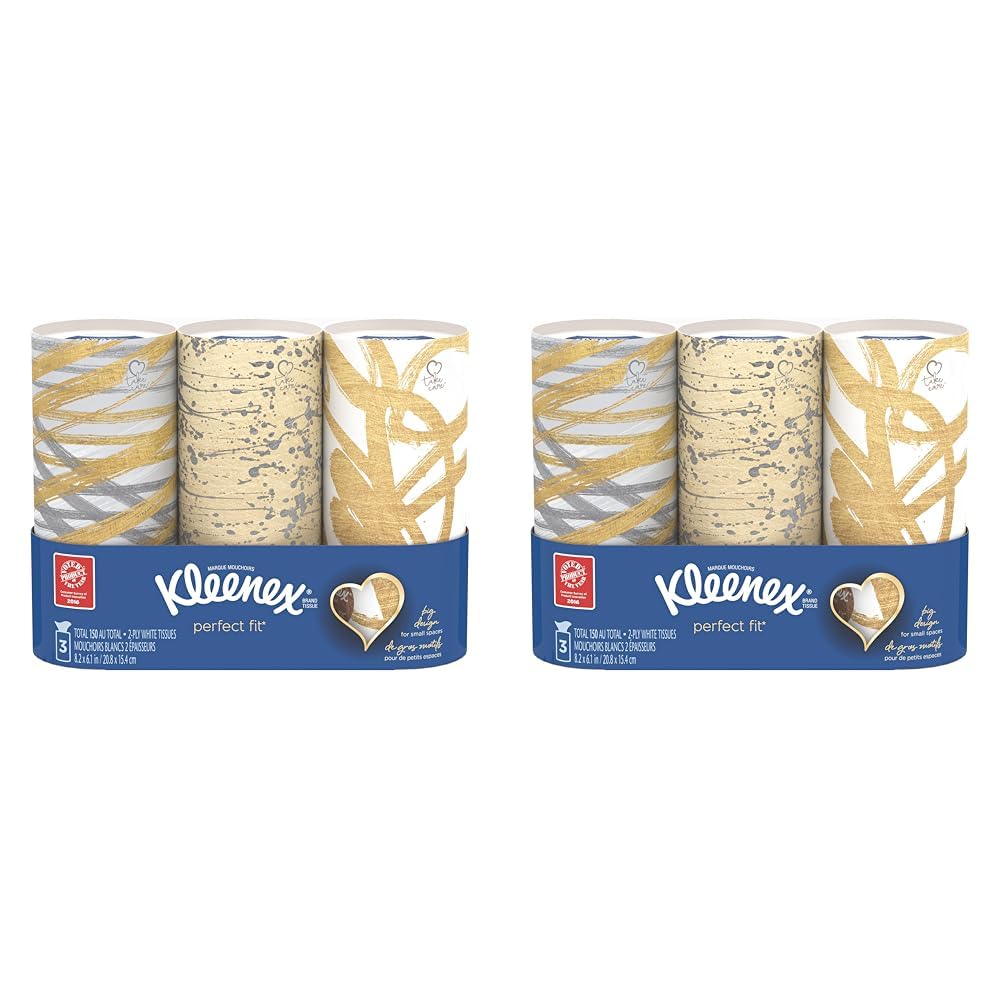 Kleenex Perfect Fit Facial Tissues, 3 count (Packaging May Vary) (Pack of 2)