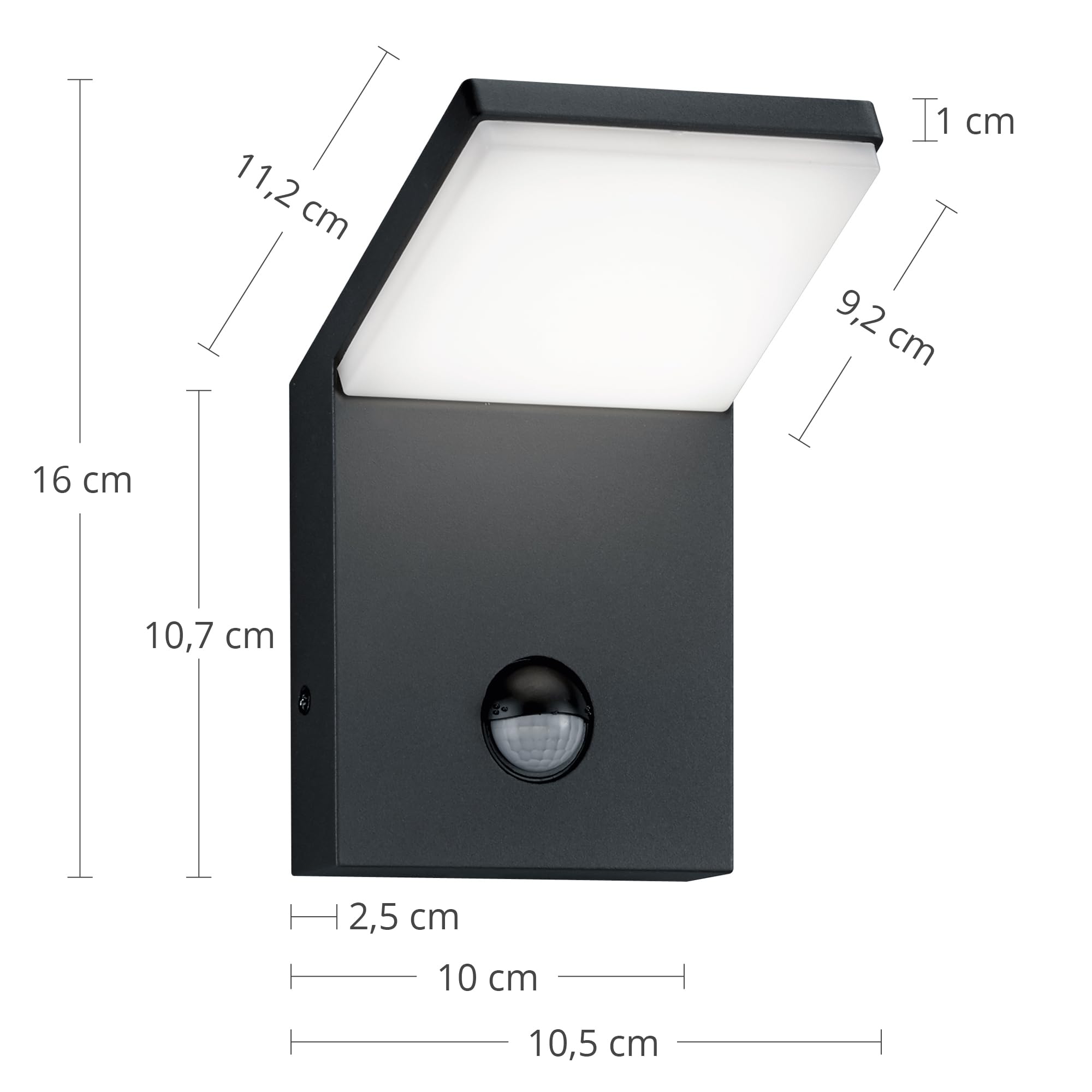 Trio Lightning Pearl - Aplique exterior LED, 9 W, inPlafon, Sensor