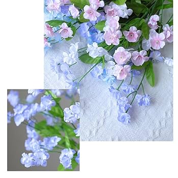 Amazon｜siawadeky 造花 忘れな草 4本セット フェイクフラワー