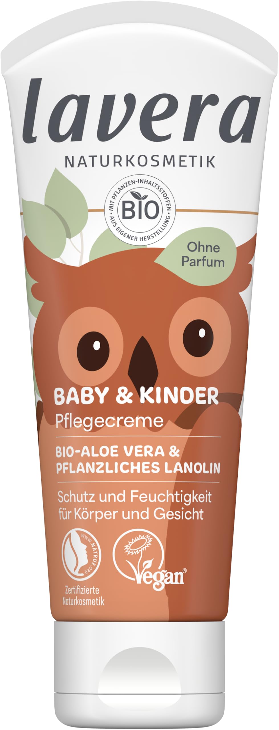 lavera Baby & Kinder Pflegecreme - für Gesicht und Körper - ohne Duft- & Konservierungsstoffe - feuchtigkeitsspendend - schützt & beruhigt - vegan - Naturkosmetik - 75 ml
