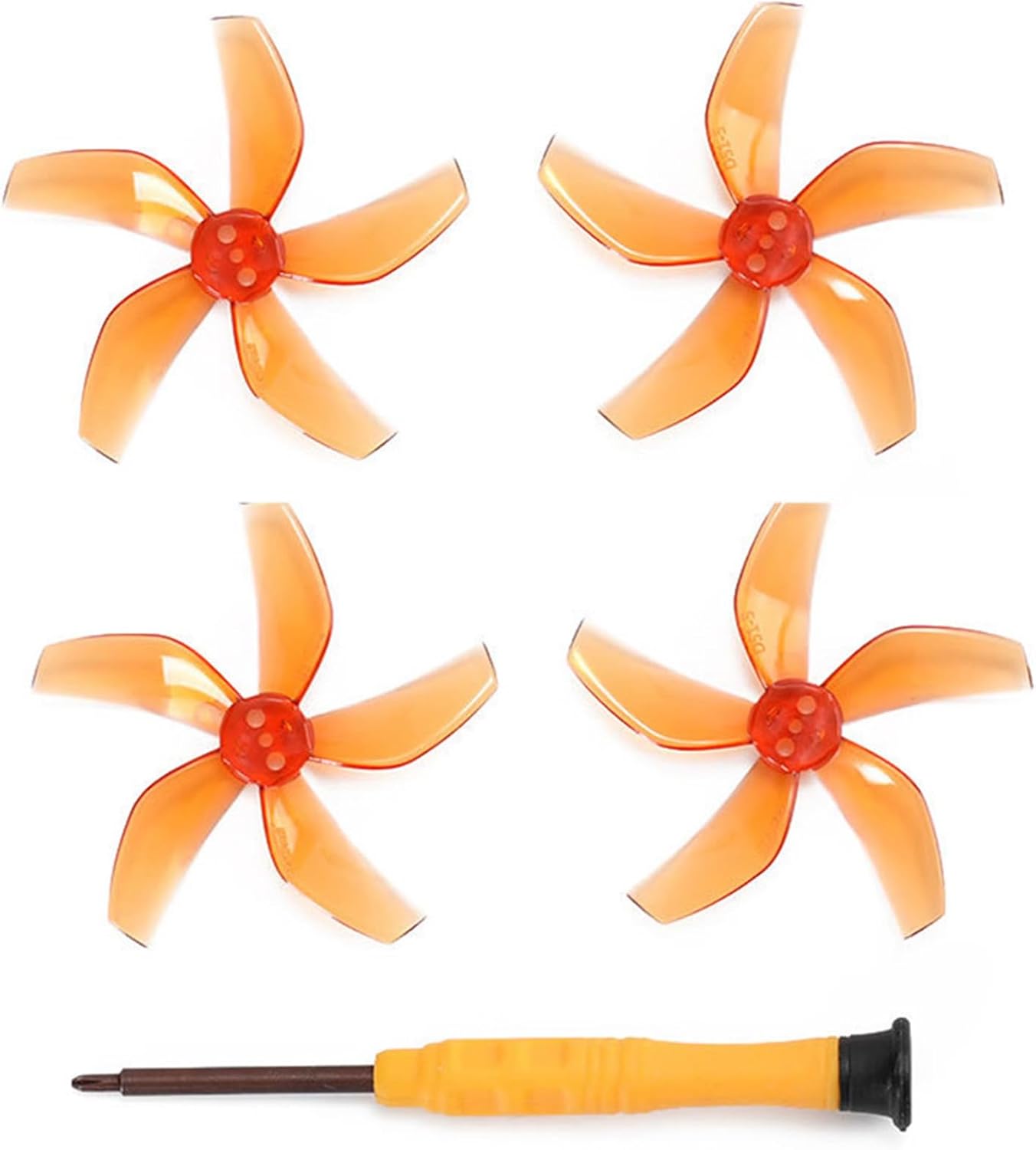 Drone Colorful Paddle Propellers for DJI Neo, 4PCS 5-Blade Propeller Blades Compatible with DJI NEO, Quick Release Noise Reduction Propeller Wing Blades Props Drone Accessories (Orange)