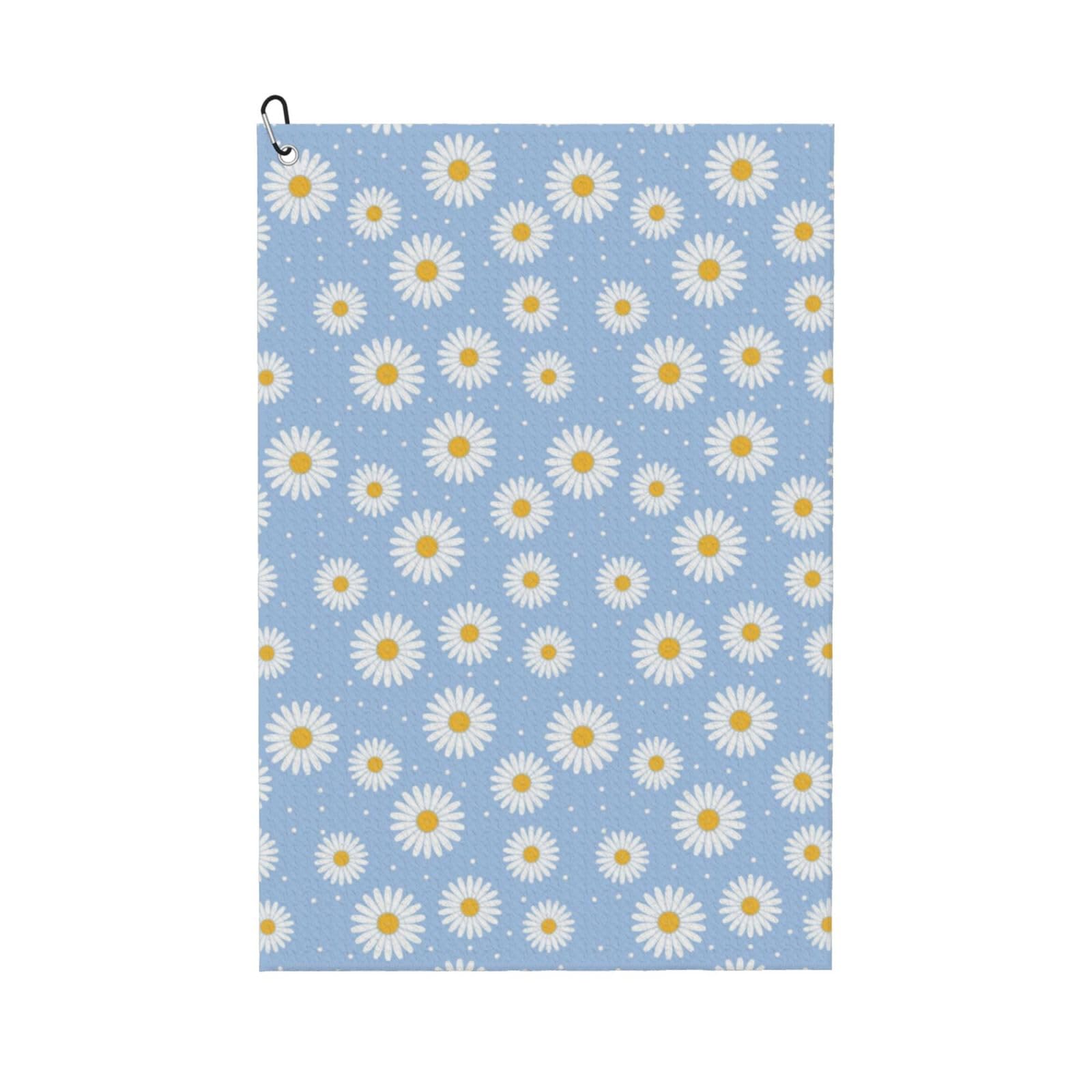 Hnnkloy Daisies On A Blue, 16x24 in Portable Waffle Golf Towels with Carabiner Clip for Golf Bag