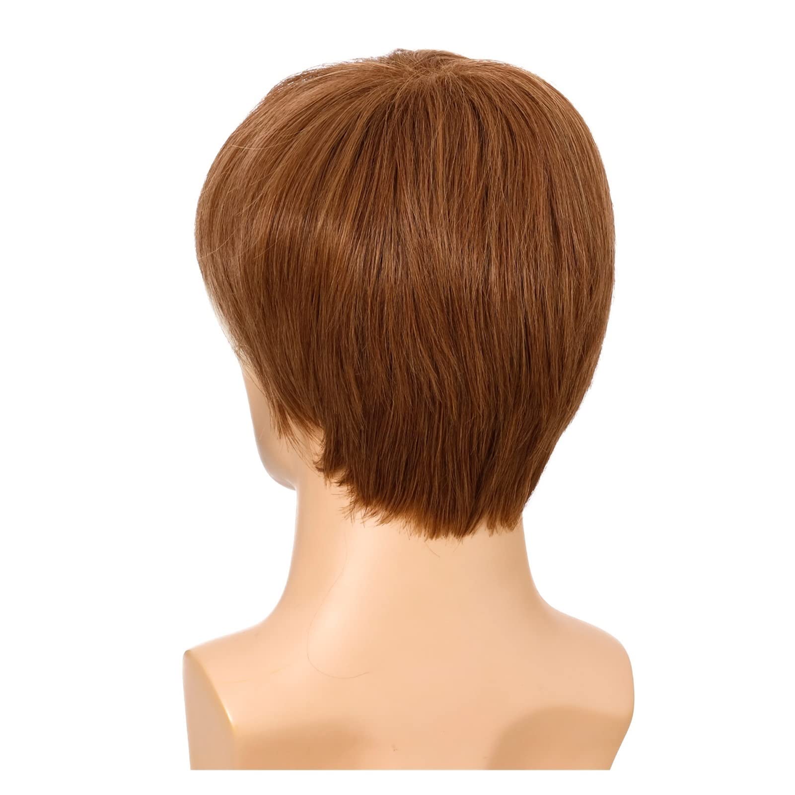 Pelucas for hombres Cabello liso corto sintético con flequillo mixtas rubias naturales de fibra cosplay diarias