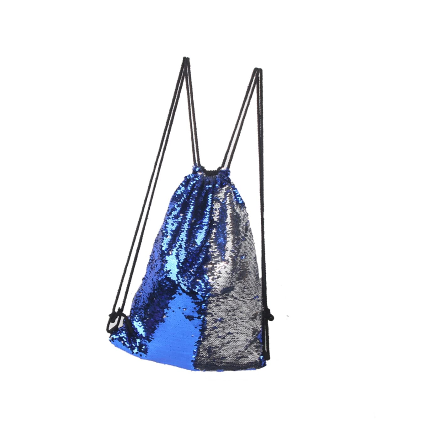 COLLBATH Sequin Drawstring Backpack Bag for Sports Dance Sivler Lightweight and Portable
