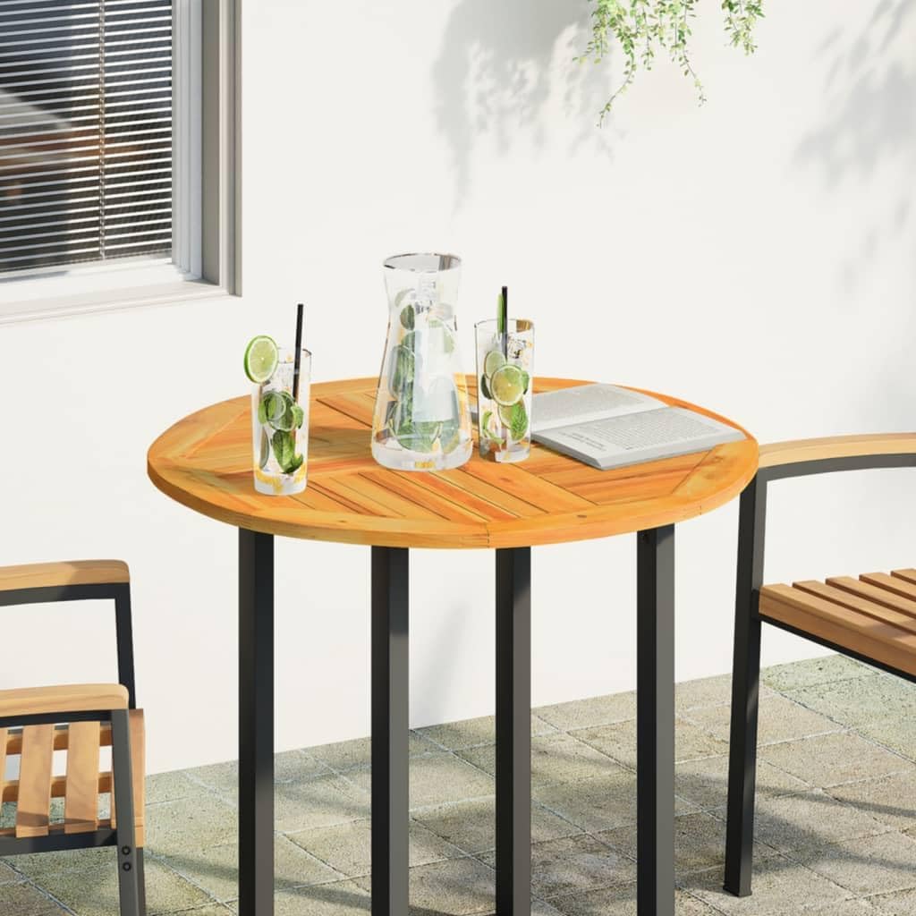 31.5 Inch Round Solid Acacia Wood Table Top, Rustic Brown Oiled Finish for Indoor Dining Room and Outdoor Patio, Durable Weather Resistant Natural Wood Grain