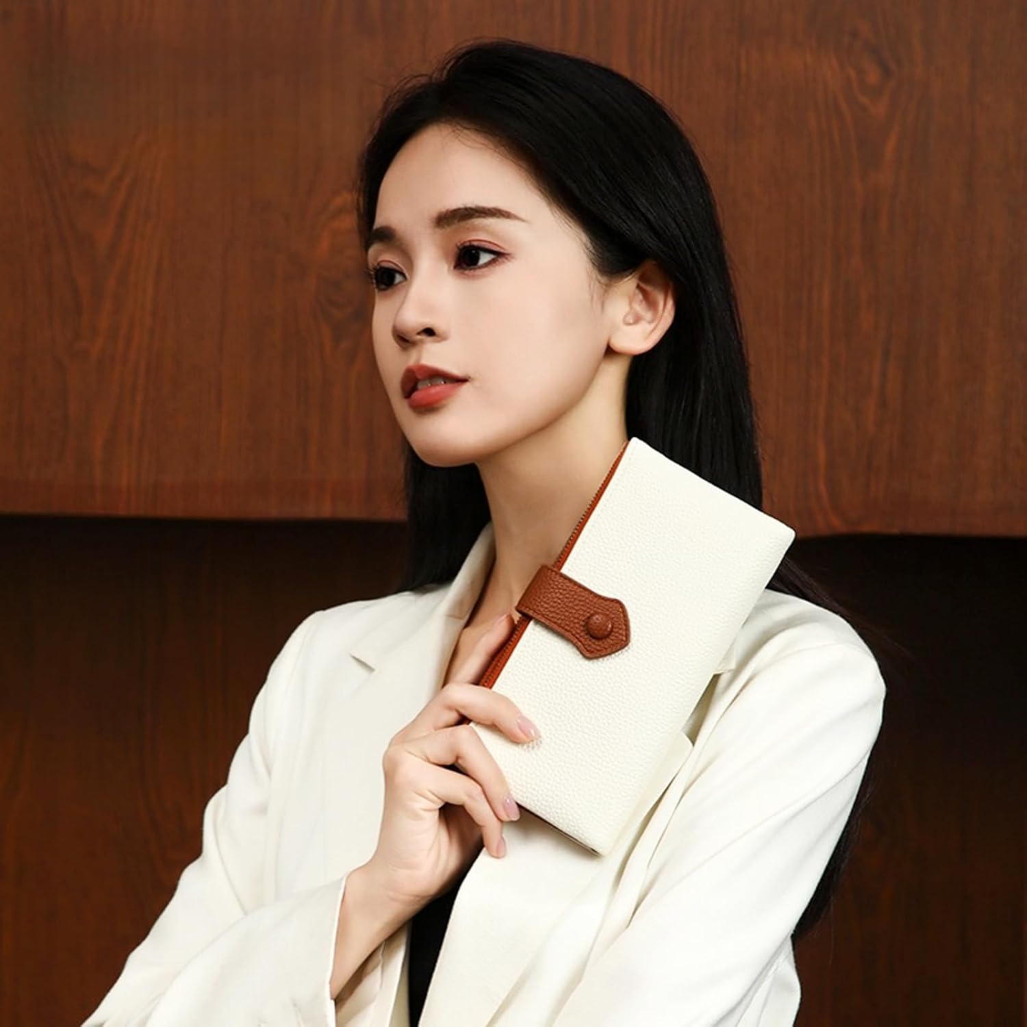 Women's Wallet RFID Blocking Soft Leather Slim Bifold Ladies Card Holder with Double Zipper Pocket - Image 8