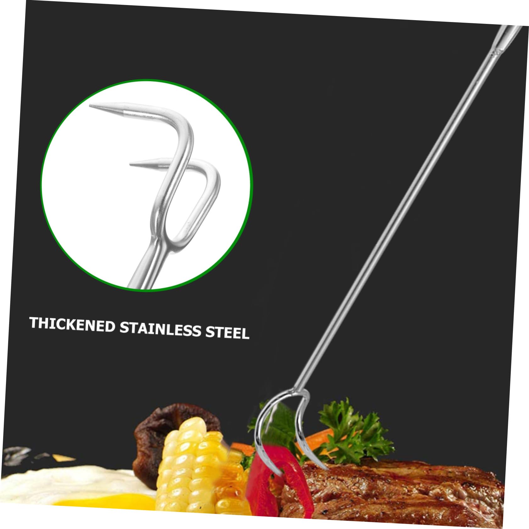 Unomor Food Flier and Meat Hook 304 Stainless Steel Flipper Comfortable Grip for Grilling