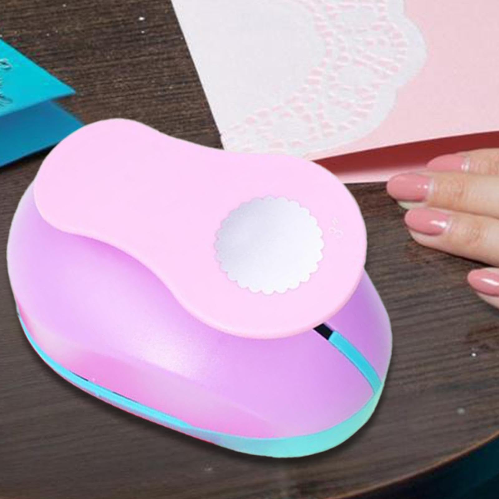 Perforatrice Manuelle Décorative en PP avec Tige Ergonomique, Idéale pour La Découpe de Cercles Ondulés et La Réalisation D'enveloppes Cadeaux, 3 Pouces