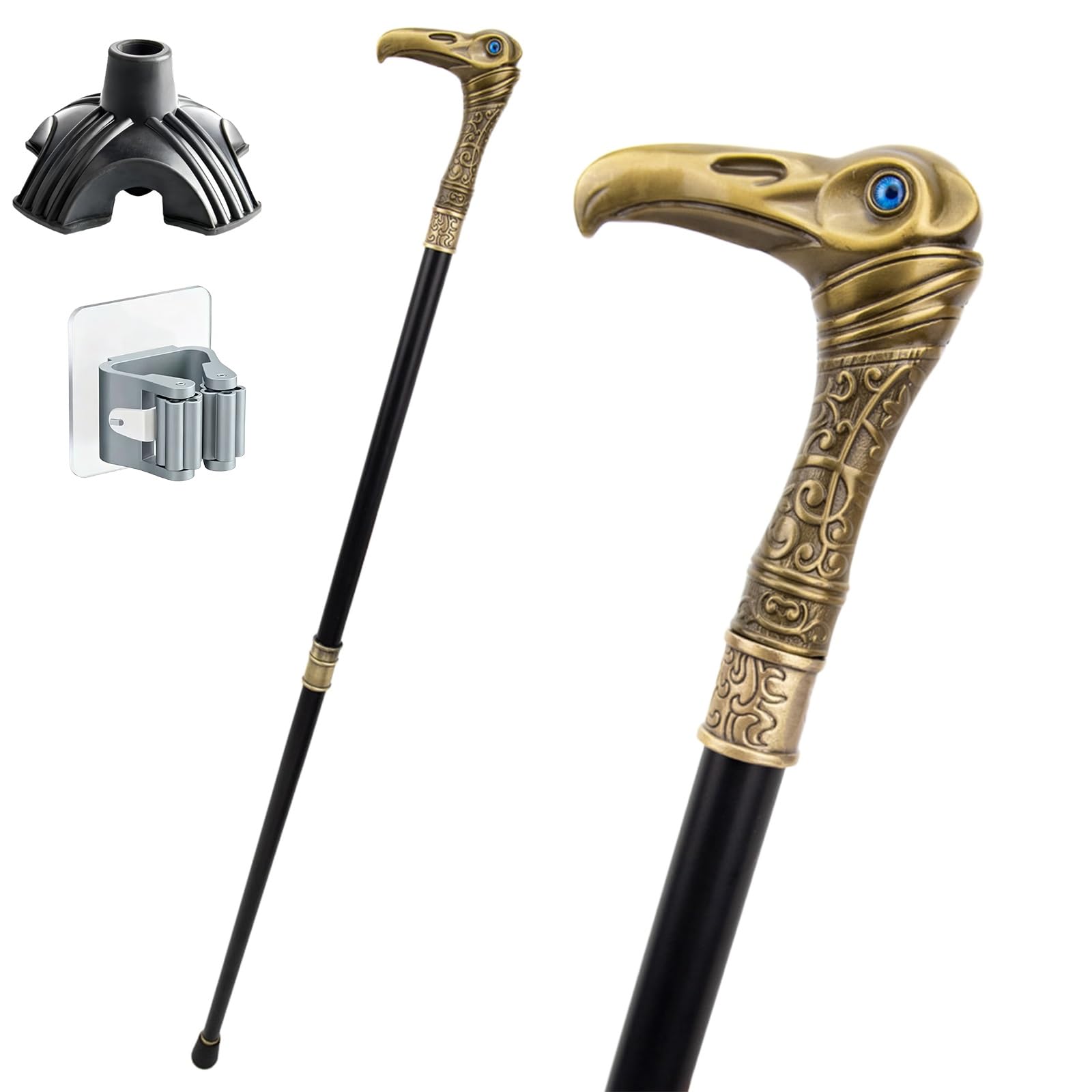 Vintage-Bronze-Adlerkopf-Gehstock, Ergonomischer Griff, Rutschfest und Abriebfest, Tragbar Unisex Auch ein Modeaccessoire