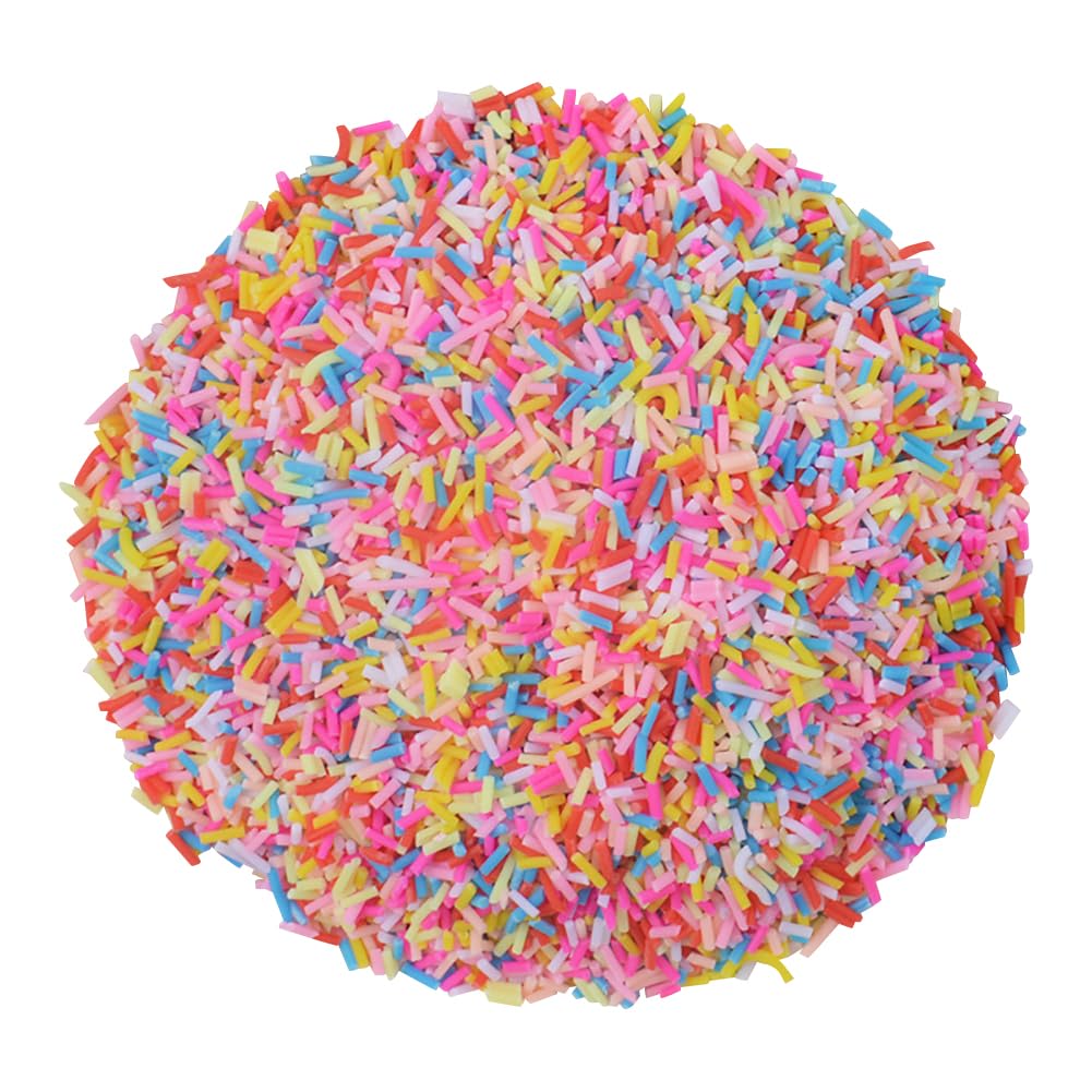 JIHUOO 100g Colorful Fake Candy Sprinkles Resin Sprinkles Polymer Clay Sprinkles Clay Nail Art Slices for Phone Case Crafts Simulation Food Decorations B