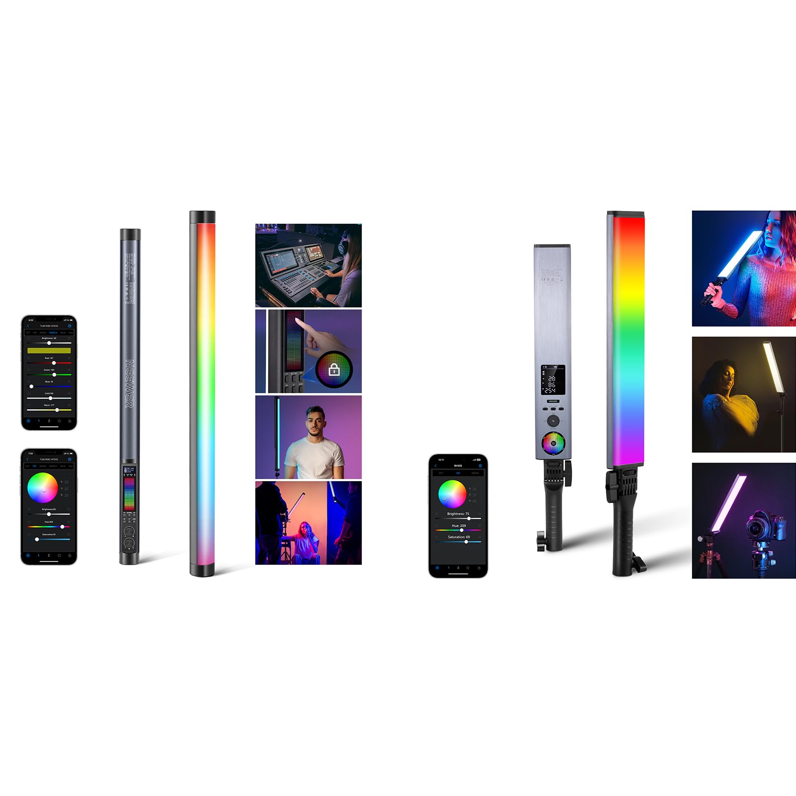 Amazon.com : NEEWER TL60 RGB Tube Light, Full Color Handheld LED