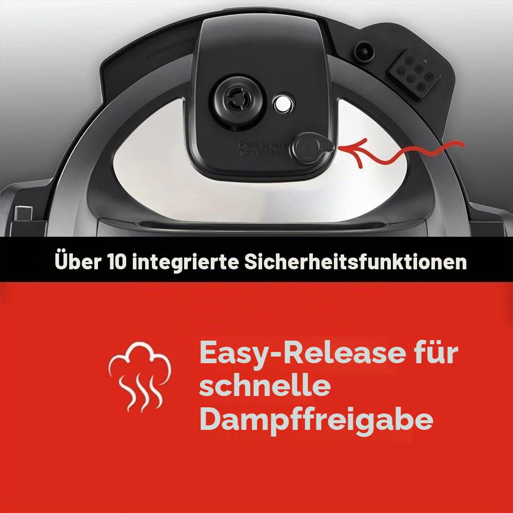Instant Pot Duo Crisp 5.7L + Air Fryer 11-in-1-Elektro-Multikocher – Schnellkochtopf, Heißluftfritteuse, Slow Cooker, Dampfgarer, Grill, Dörrgerät und Sous-Vide-Maschine