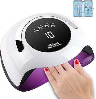 UV LED Nail Lamp,120W UV LED Gel Polish Nail Dryer with 4 Timer Presets 10s/30s/60s/99s + Smart Auto-sensing & Digital Display