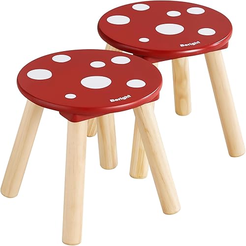Miniatura 26 de Beright Taburete de madera para niños, taburete para niños, mesa sensorial perfecta a juego, taburete resistente de 9 pulgadas con cuatro patas