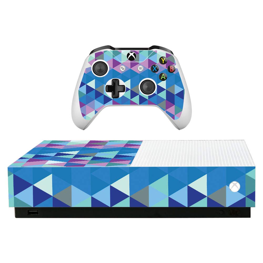 MightySkins Skin for Microsoft Xbox One S All-Digital Edition - Purple Kaleidoscope | Protective, Unique Vinyl Decal wrap Cover | Easy to Apply, Remove, and Change Styles | Made in The USA