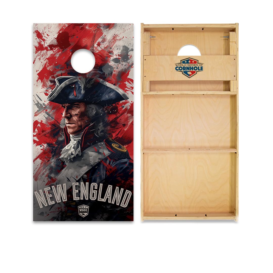 Skip's Garage New England Cornhole Boards - WSOC Runway Series - Includes (2) Boards (NO Bags) + (1) Black Carrying Case