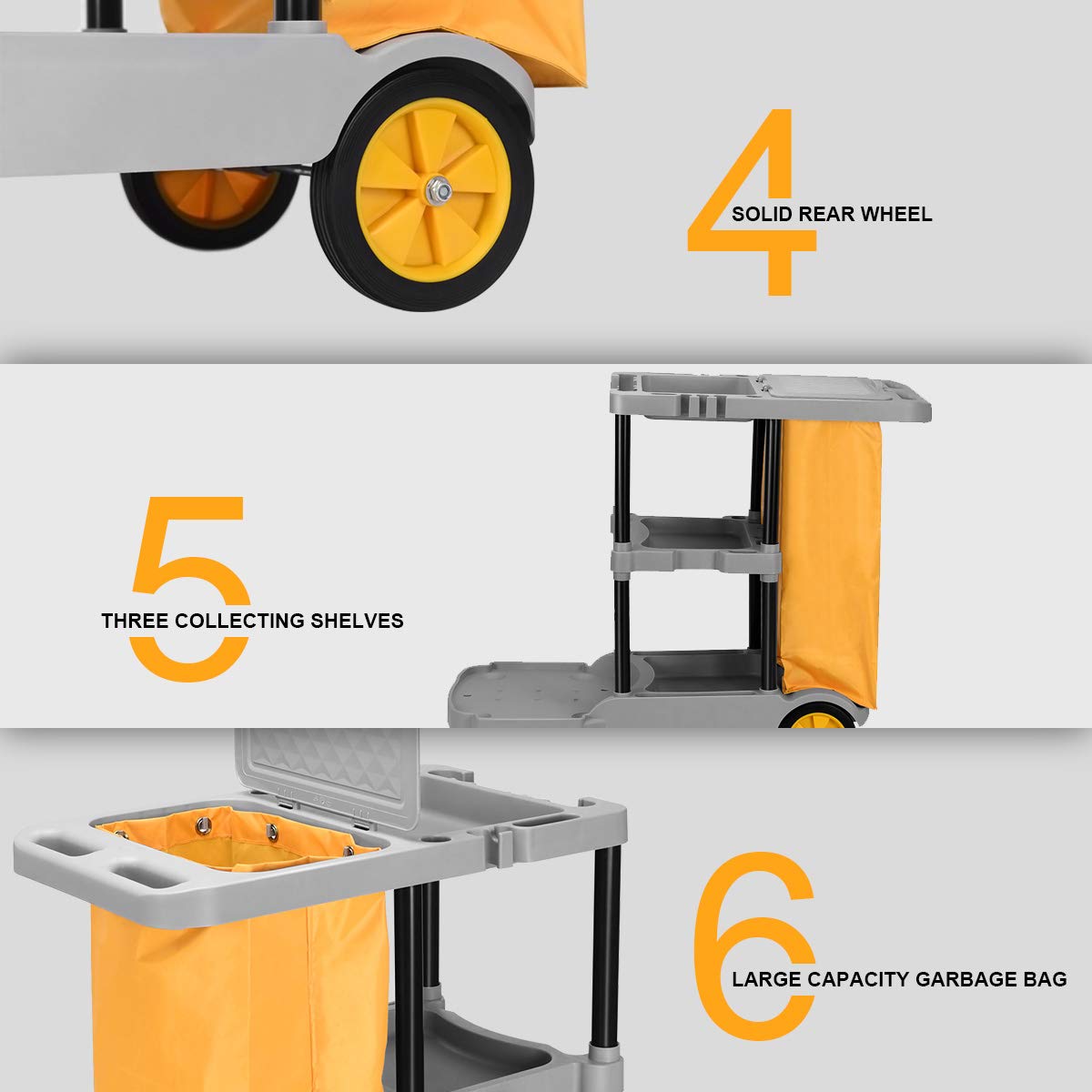 Buy Goplus Commercial Janitorial Cart Heavy Duty Cleaning Utility Cart
