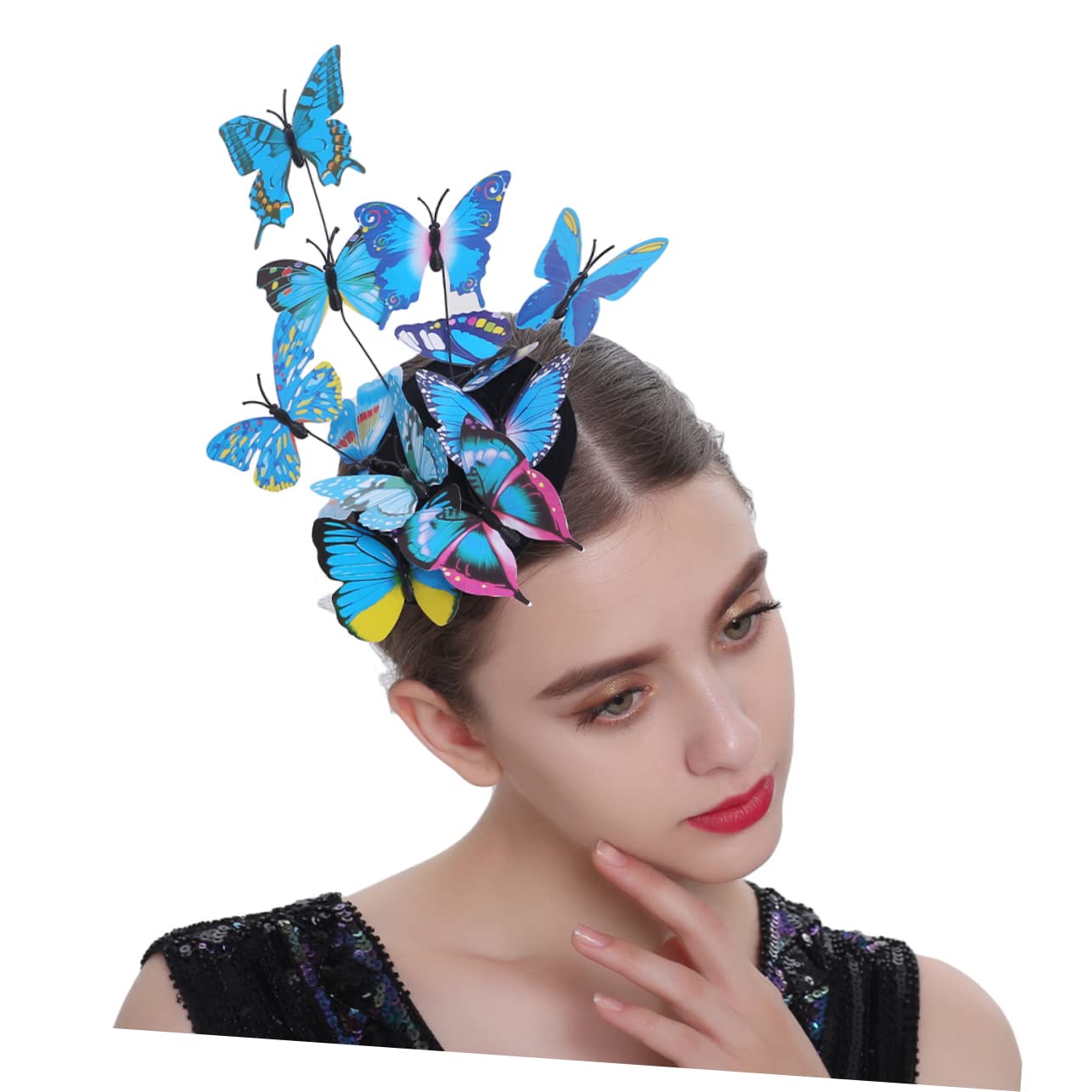 GALPADA 4pezzi Mini Cappello Decorativo con Clip per Forma di Farfalla Accessorio Elegante per Feste e Mascherate Leggero e Resistente Facile da Trasportare per Donne e Amiche