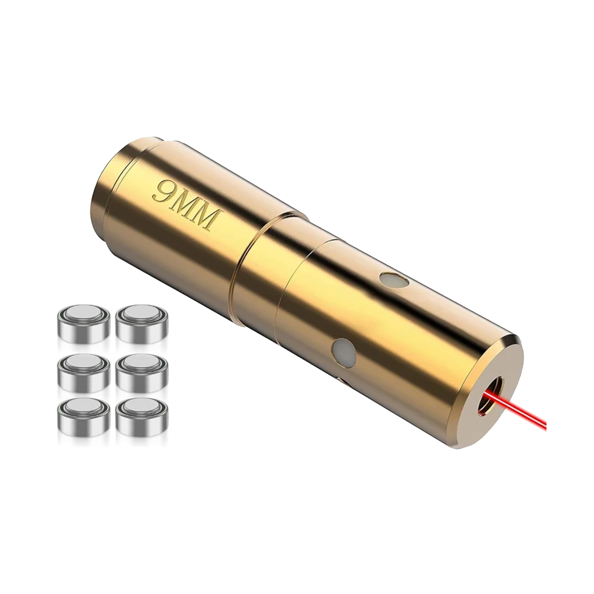 360 Tactical Red Dot 9mm 9 mm Laser Bore Sighter Boresight Hunting Tool 9 mm Cartridge Bore Sight Red Laser boresighter (Red Dot 9mm Laser Bore Sighter.)