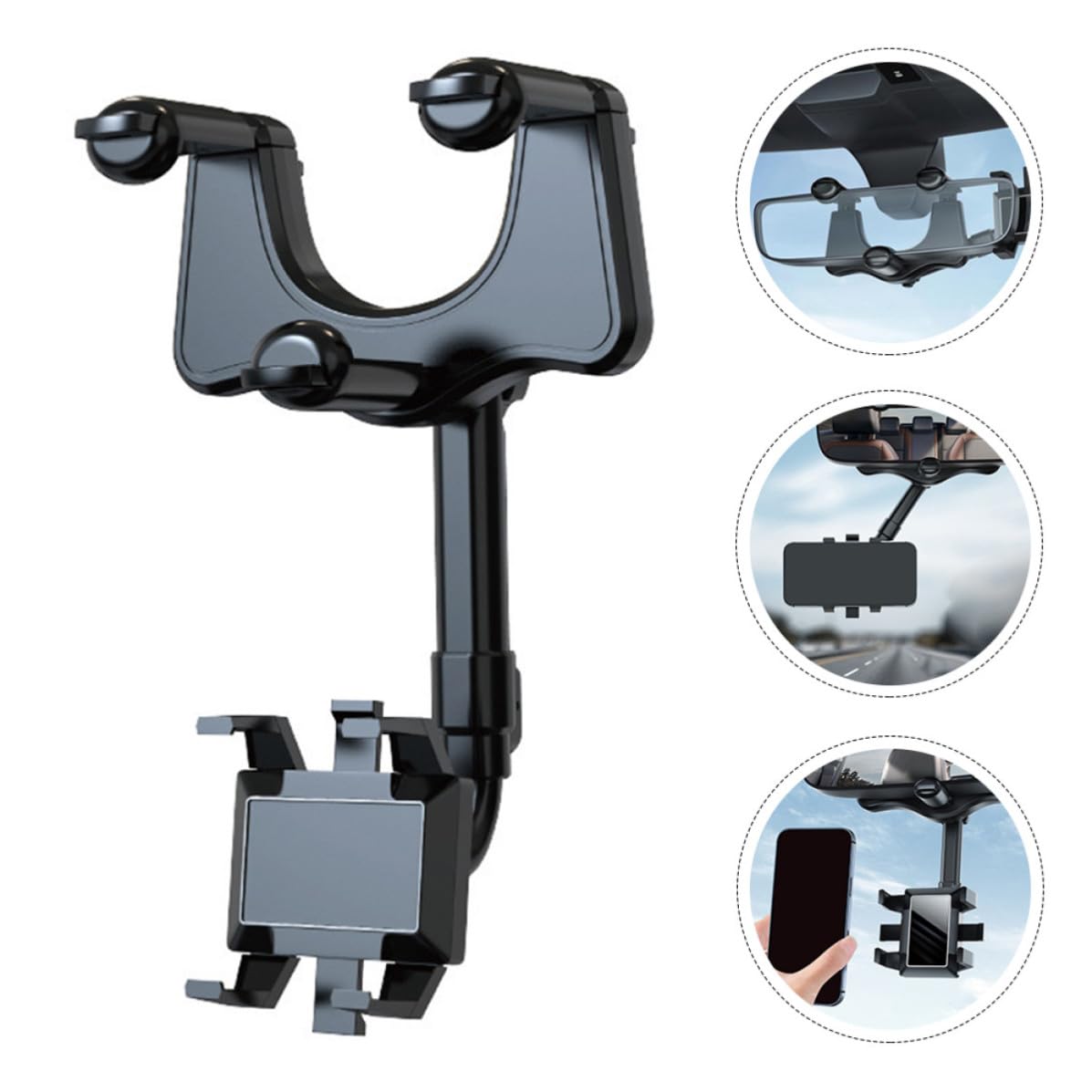 DOITOOL Soporte para Teléfono Móvil de Coche Clip Magnético, Material Abs y Pegamento PU, Uso Multiángulo para Navegación Fácil la Conducción