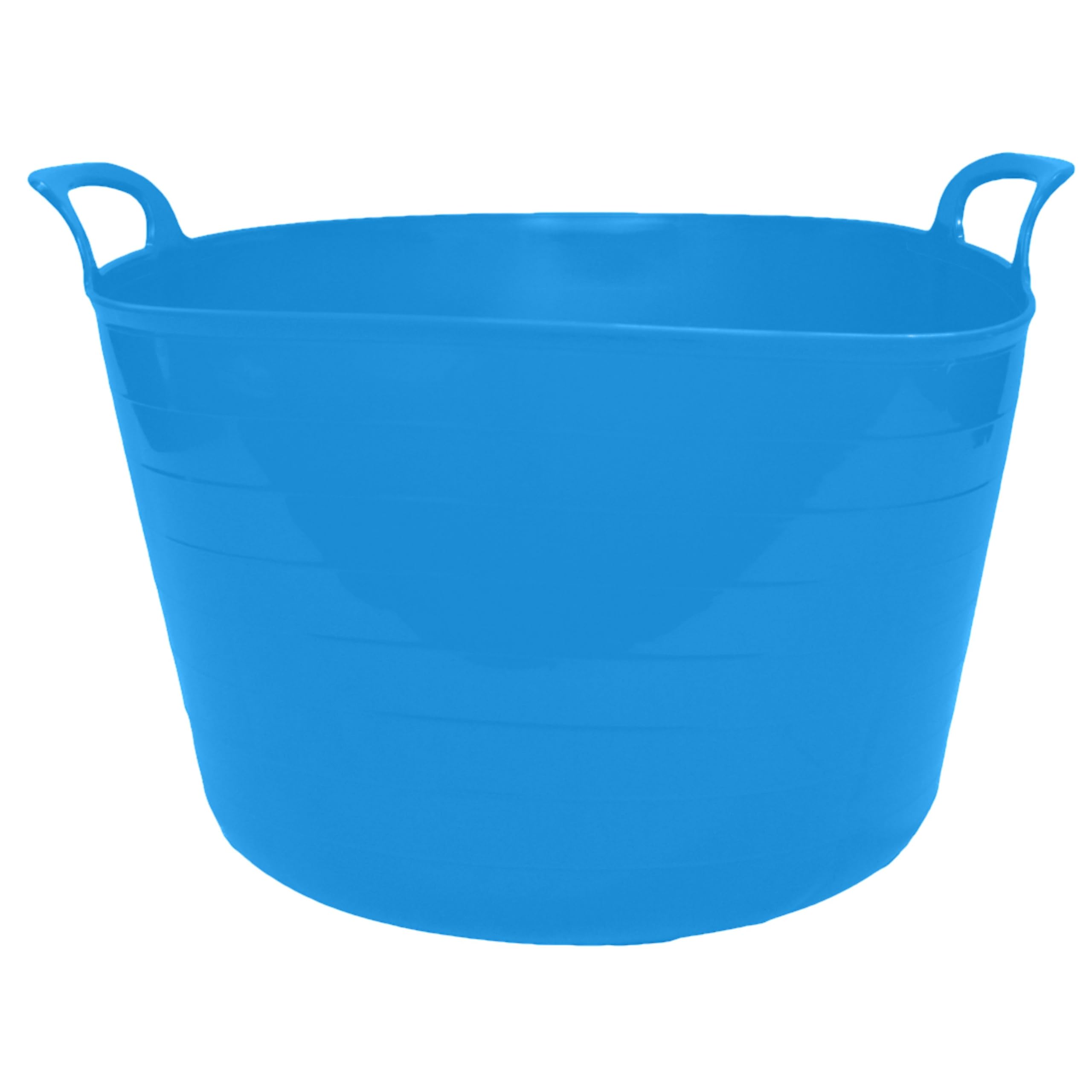 Neat. 75L Flexi Tubs - Versatile Large Garden Tubs with Handles, Handy Builders Heavy Duty, Bath & Flexi Bucket, Durable Bucket for Home & Garden (Light Blue - Pack of 7)