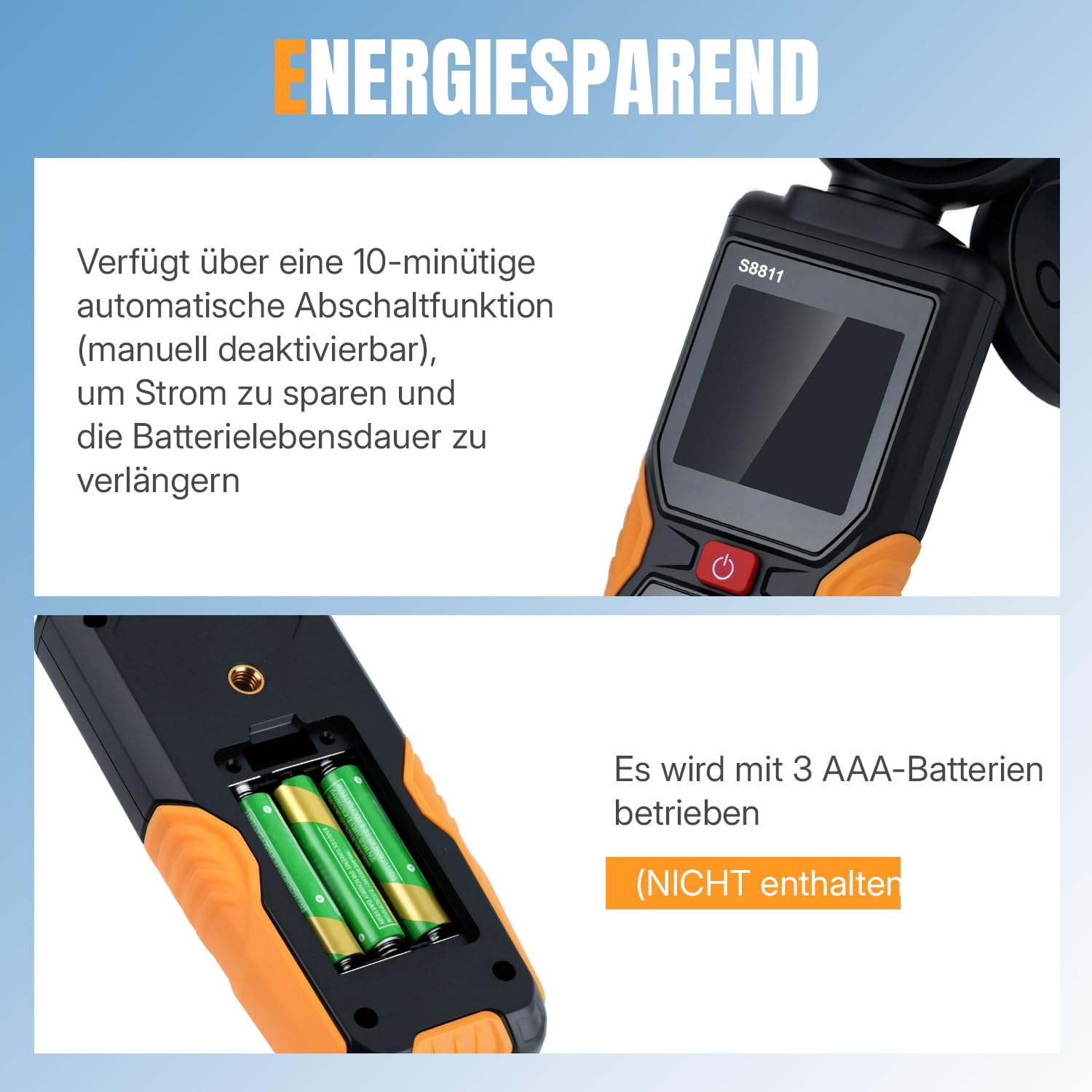 Mcbazel Digitales Luxmeter, Hochpräziser Belichtungsmesser Tragbare Photometer 200.000 Lux/FC mit 270° Sensor, HD-Farbdisplay & Umgebungstemperatur für Pflanzen, Fotografie & Innenräume