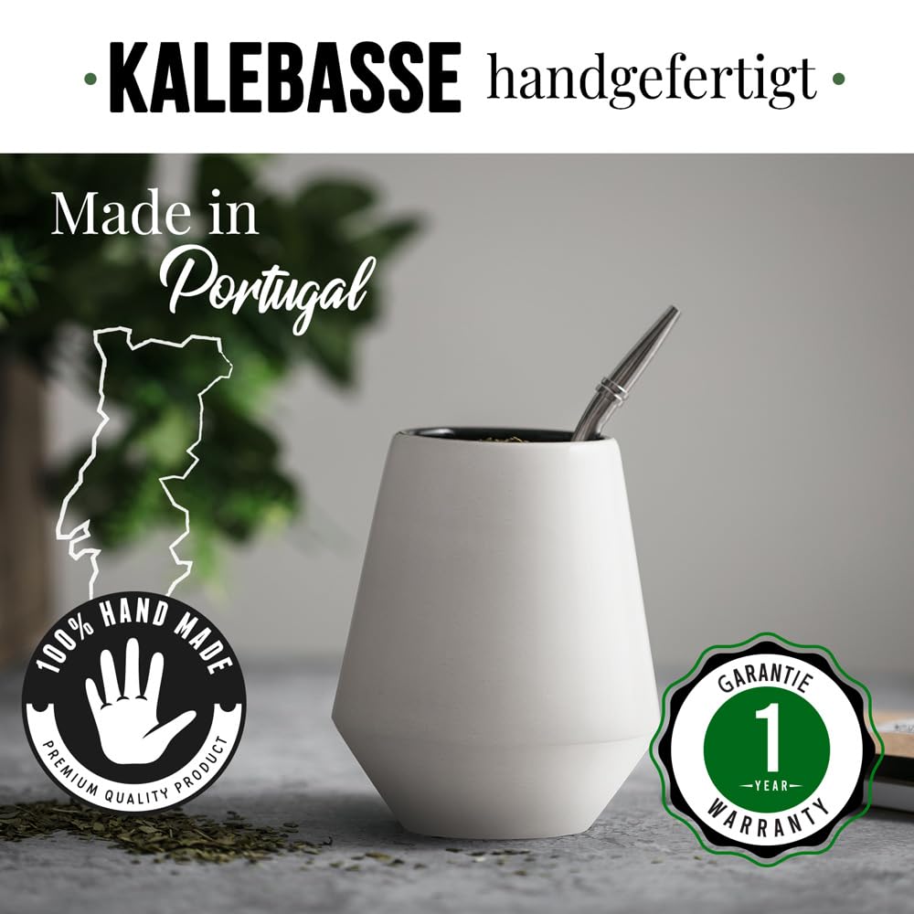 ORIGEENS MATE BECHER - Mate Tee Set mit Mate-Tee Becher (Portugal), Bombilla, Bio Yerba Mate - Originelles Geschenkset für die traditionelle Zubereitung von Mate
