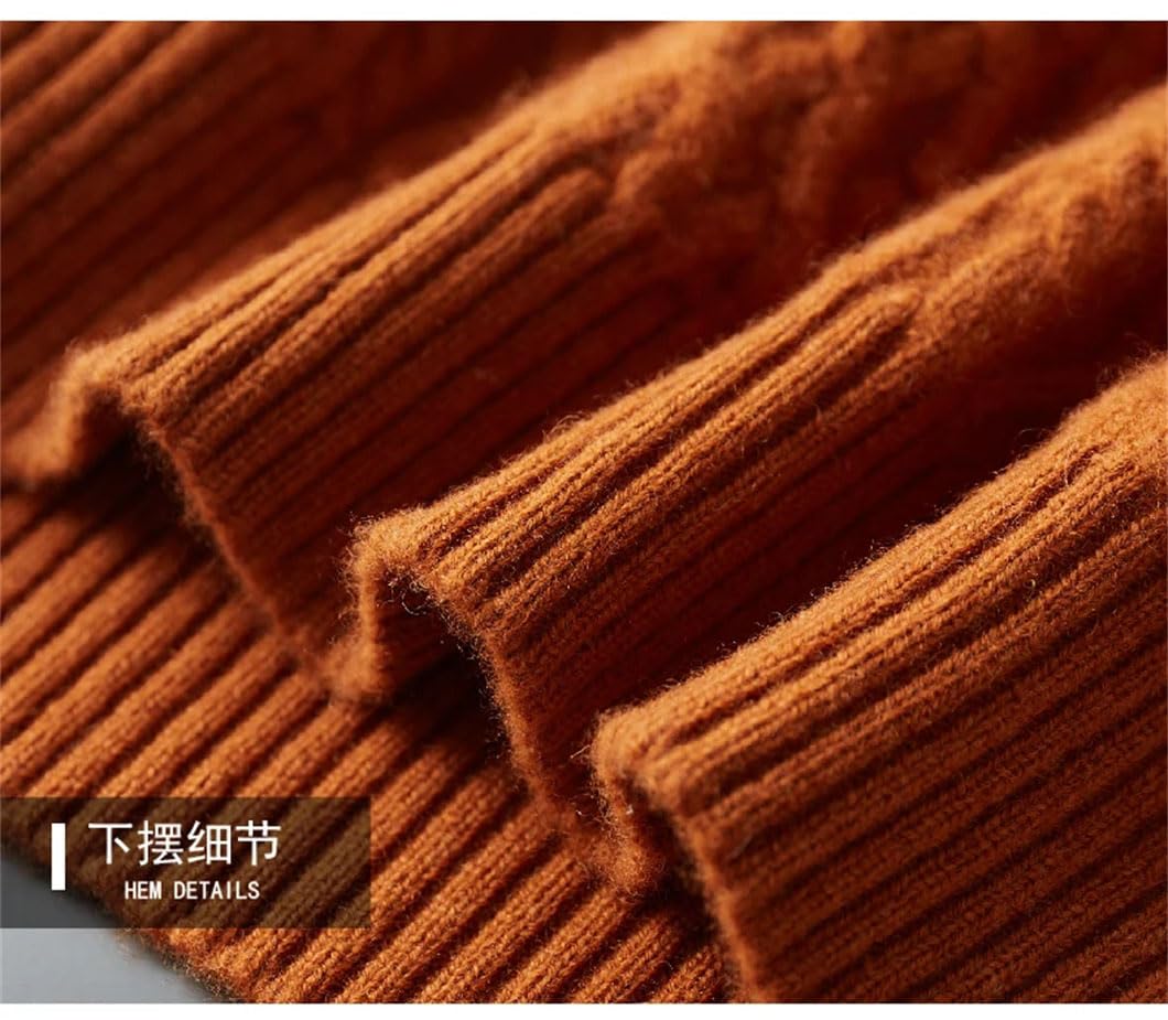 Maglioni da uomo in lana a collo alto a doppio filo pullover maglione spesso jacquard maglioni lavorati a maglia