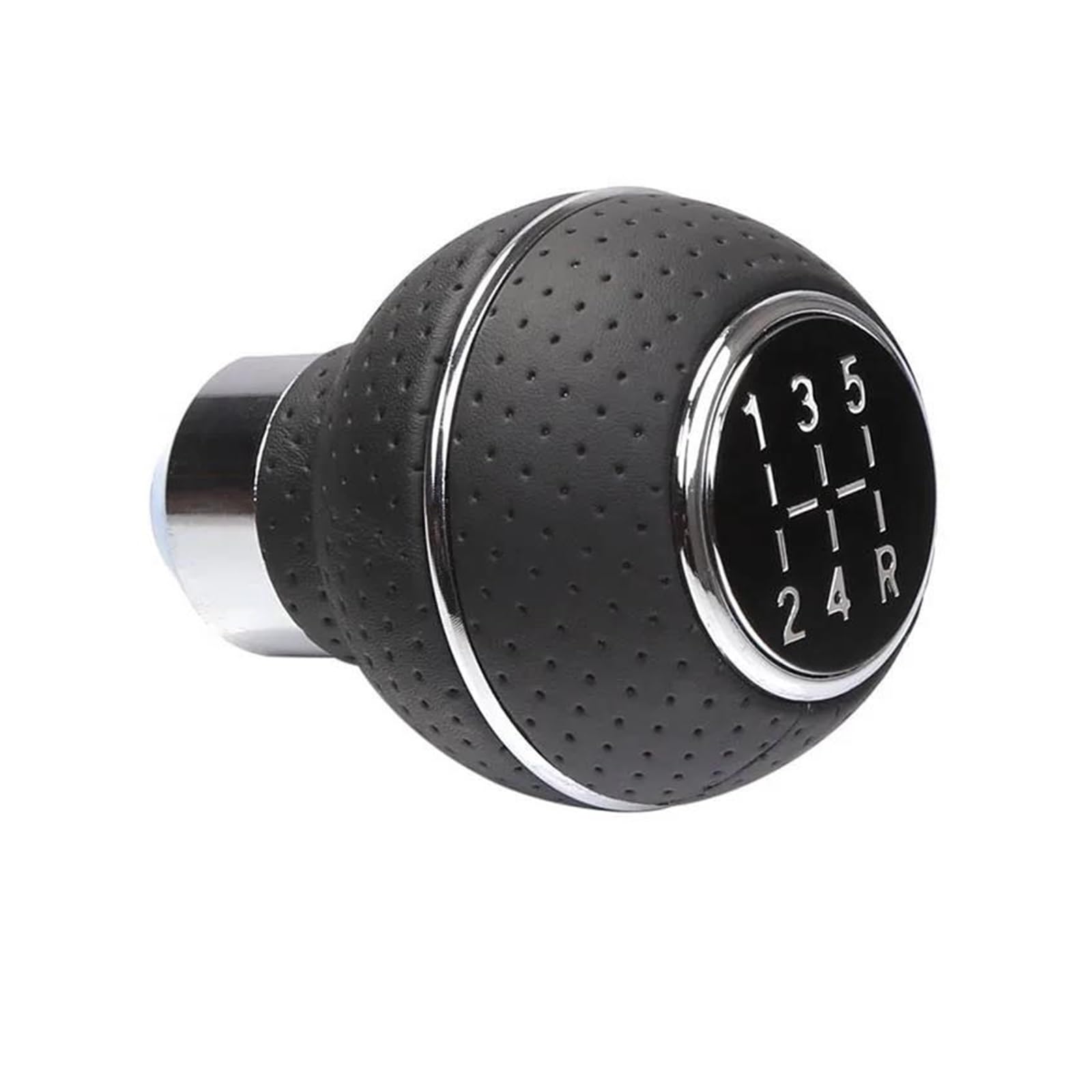 HXVGEGKPYK Gear Stick Knob 5 Speed Shift Knob Gear Stick Leather Shifter Lever Shifting Transmission For Most Manual Cars Trucks SUV Vehicle Gear Lever Knob(Silver ring)