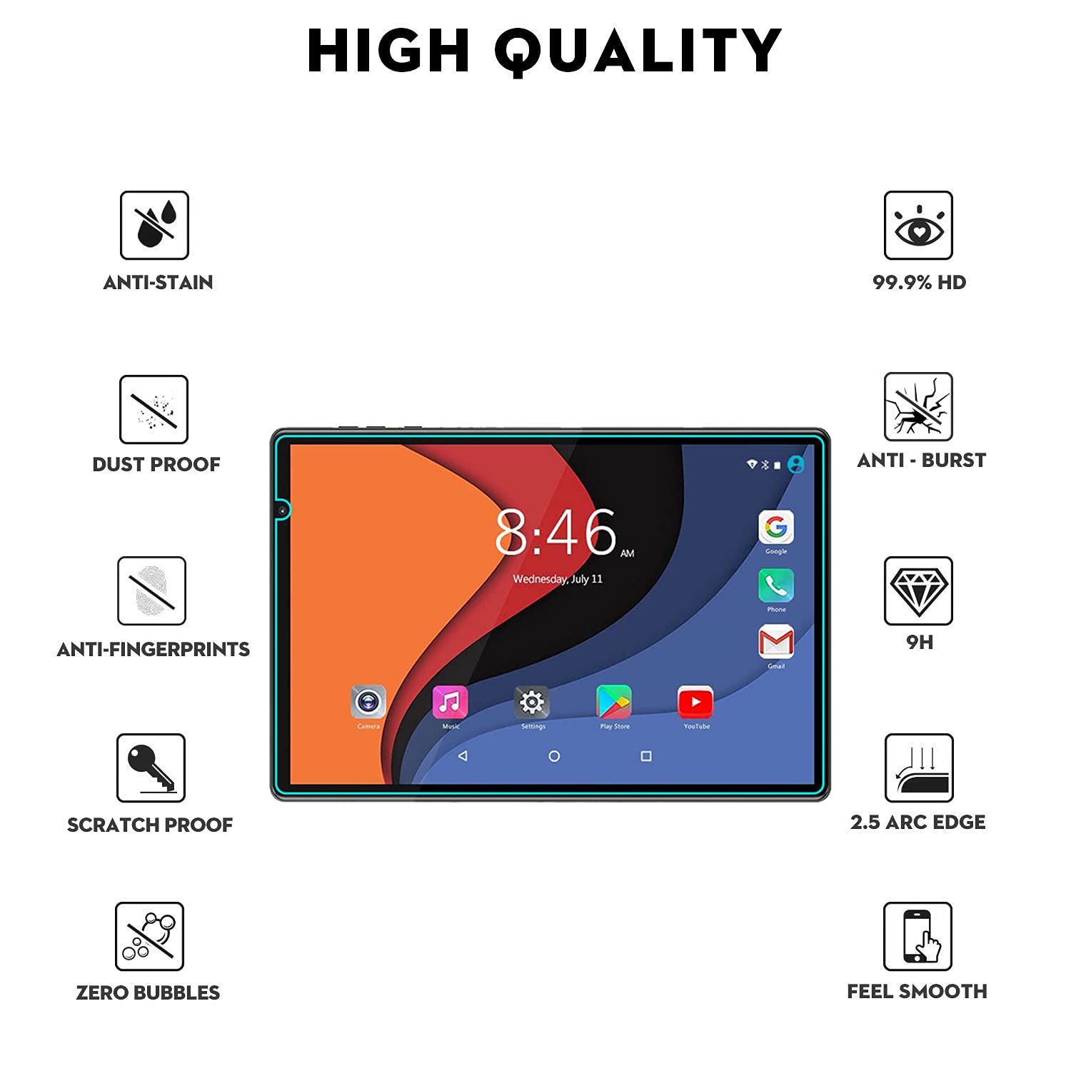 RLTech Pellicola per LNMBBS X116, Vetro Temperato 9H