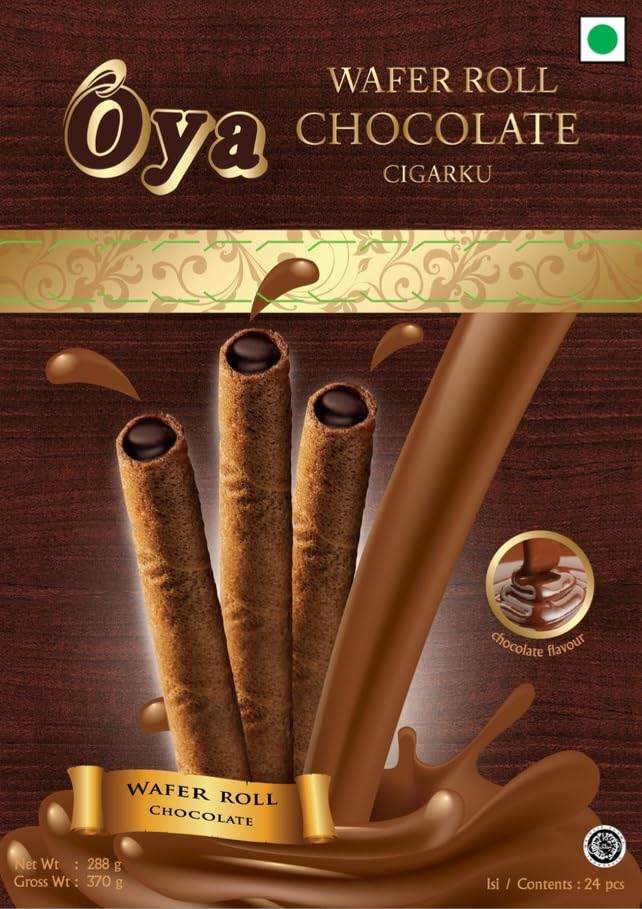 Oya Cigarku Chocolate Flavoured Sticks — Premium Chocolate Rolls, Wafer Biscuits Snacks, Wafer Rolls Filled with Chocolate, Wafer stick chocolate, Delicious, crunchy, crispy, luxury chocolate, Wafer rolls, Ideal Gifting Option | (Cigarku Rolls) 288gm