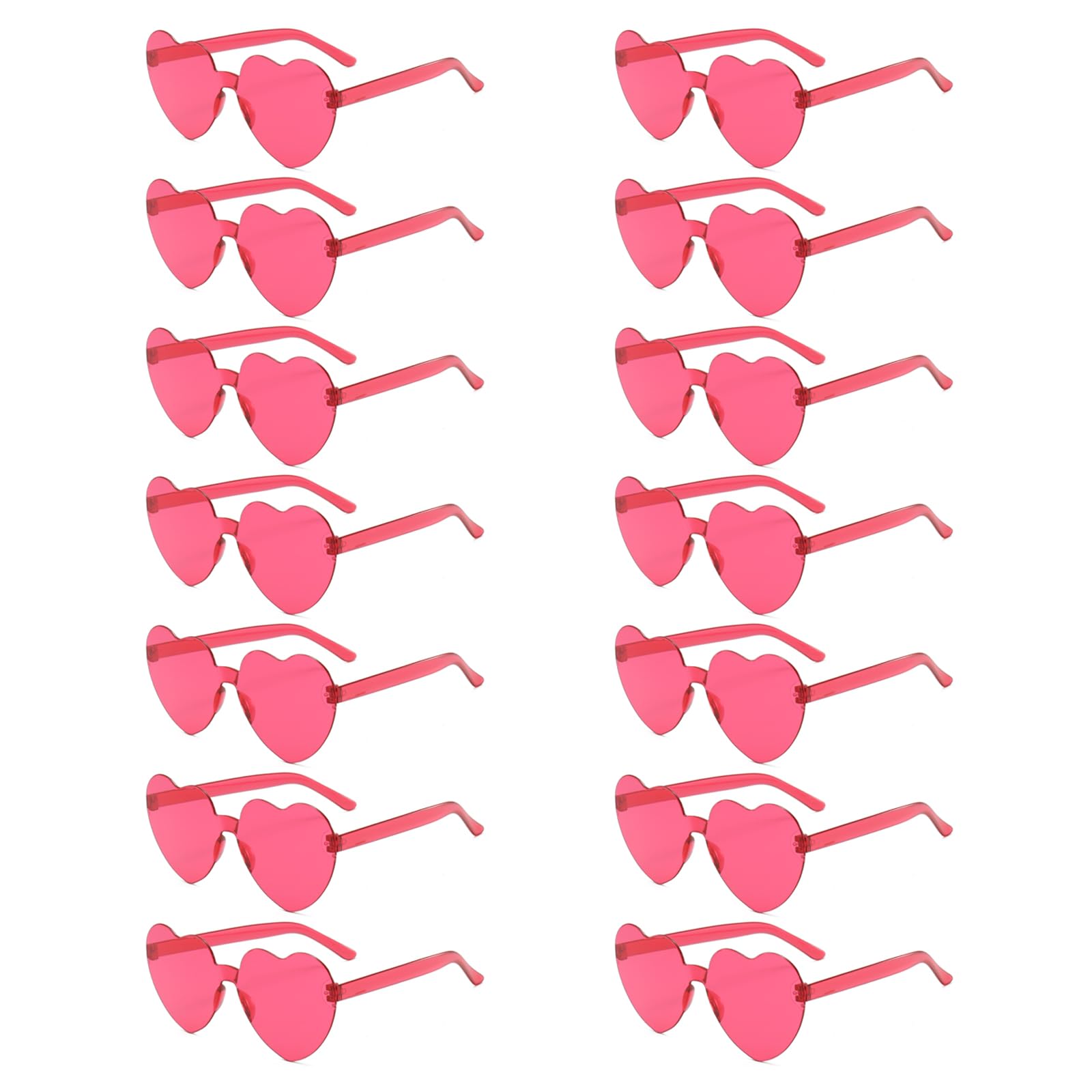 14 Pairs Heart Shaped Sunglasses for Women, Rimless Glasses, Frameless Love Glasses,Heart Sunglasses Party Favor