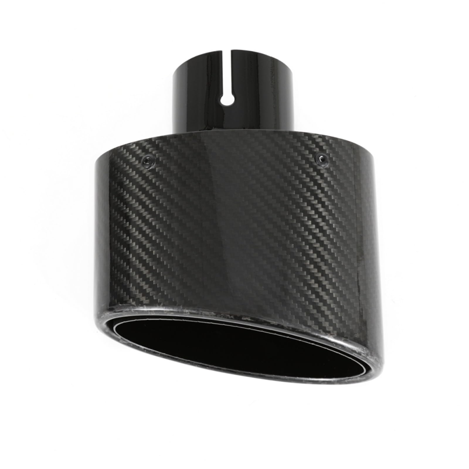 Auto Tłumik wydechowy 1 sztuka 150MM Wylot owalny błyszczący włókno węglowe końcówka wydechu uniwersalny owalny tłumik rura Tłumika wydechowego(Right 67MM)