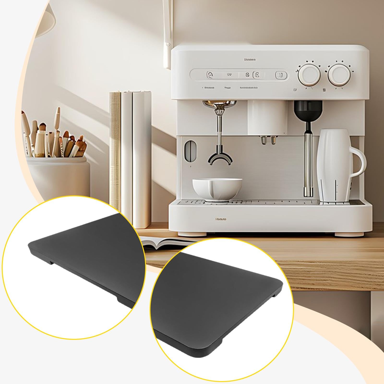 Fenteer Support Coulissant En Bois pour Machine à Café et Autres Électroménagers avec Roulettes 360° pour Un Déplacement Facile Adapté Aux Comptoirs et Meubl, Couleur Noire