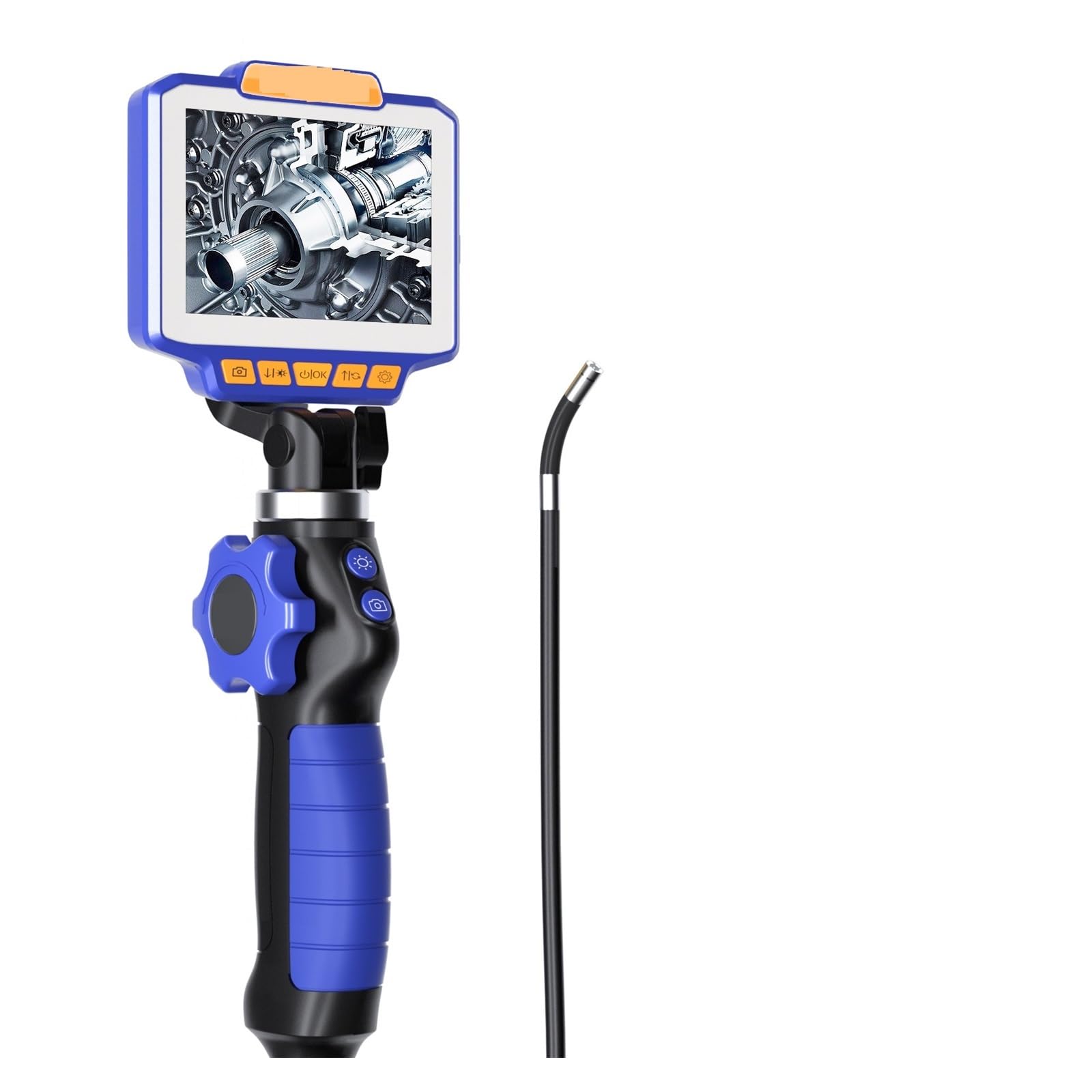 Sewer Camera, 5Inch IPS Screen 3.9mm 2MP 1080P 2Way Articulate 180Degree Rotation Steering Industrial Endoscope Inspection Microscope Camera(4.3inch 6mm)