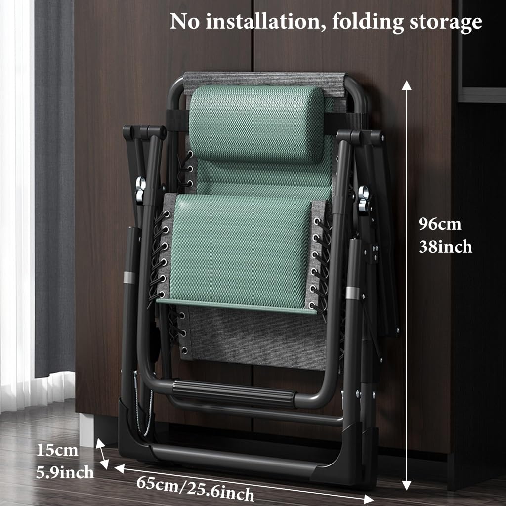 Fauteuil inclinable d'extérieur pliable zéro gravité avec porte-gobelet à angle réglable pour terrasse, plage, camping - Bleu
