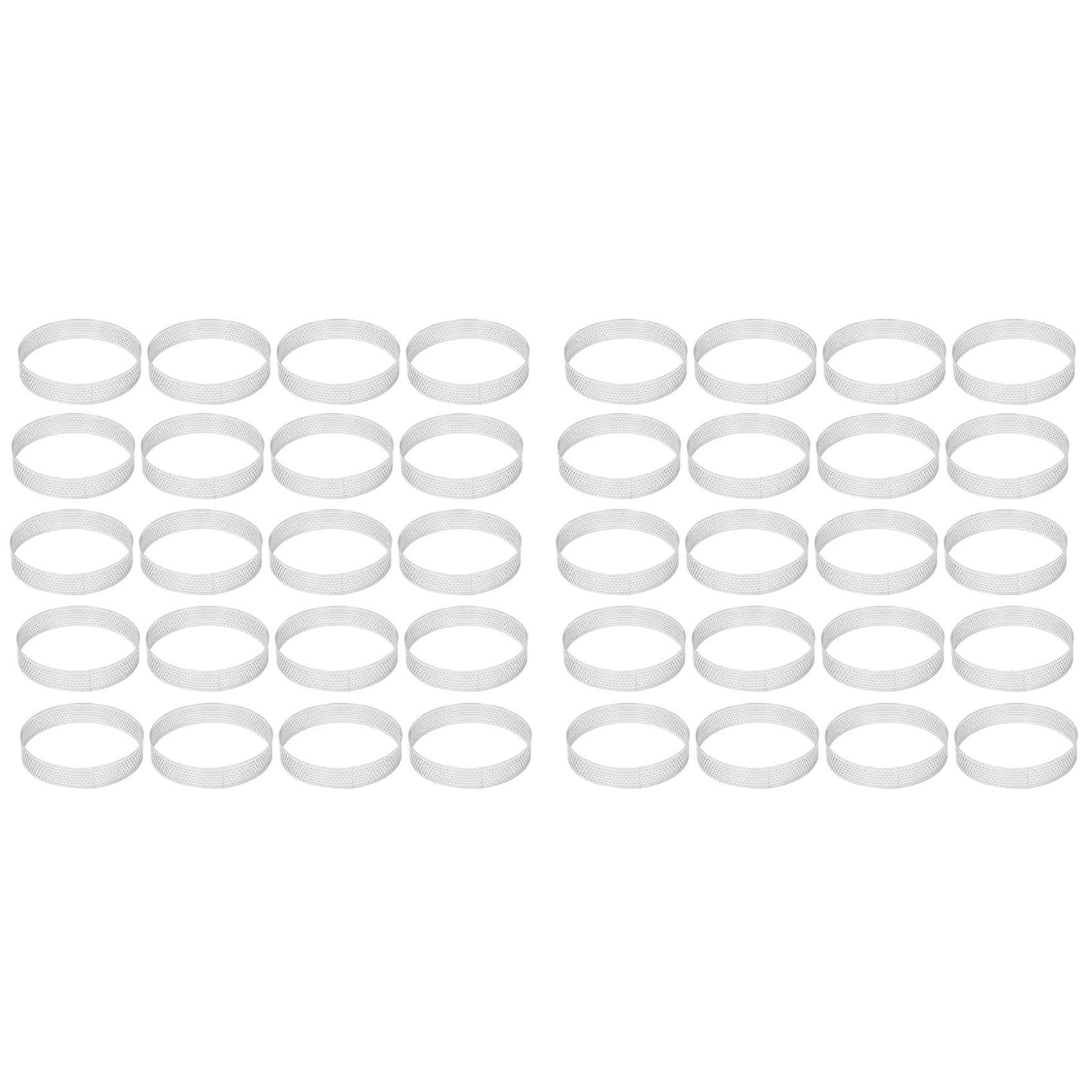 Hndhbfgrt 40Pcs 10cm Circular Tart Rings with Holes Stainless Steel Pizza Dessert DIY Cake Mousse Mold Kitchen Baking Mould Tool