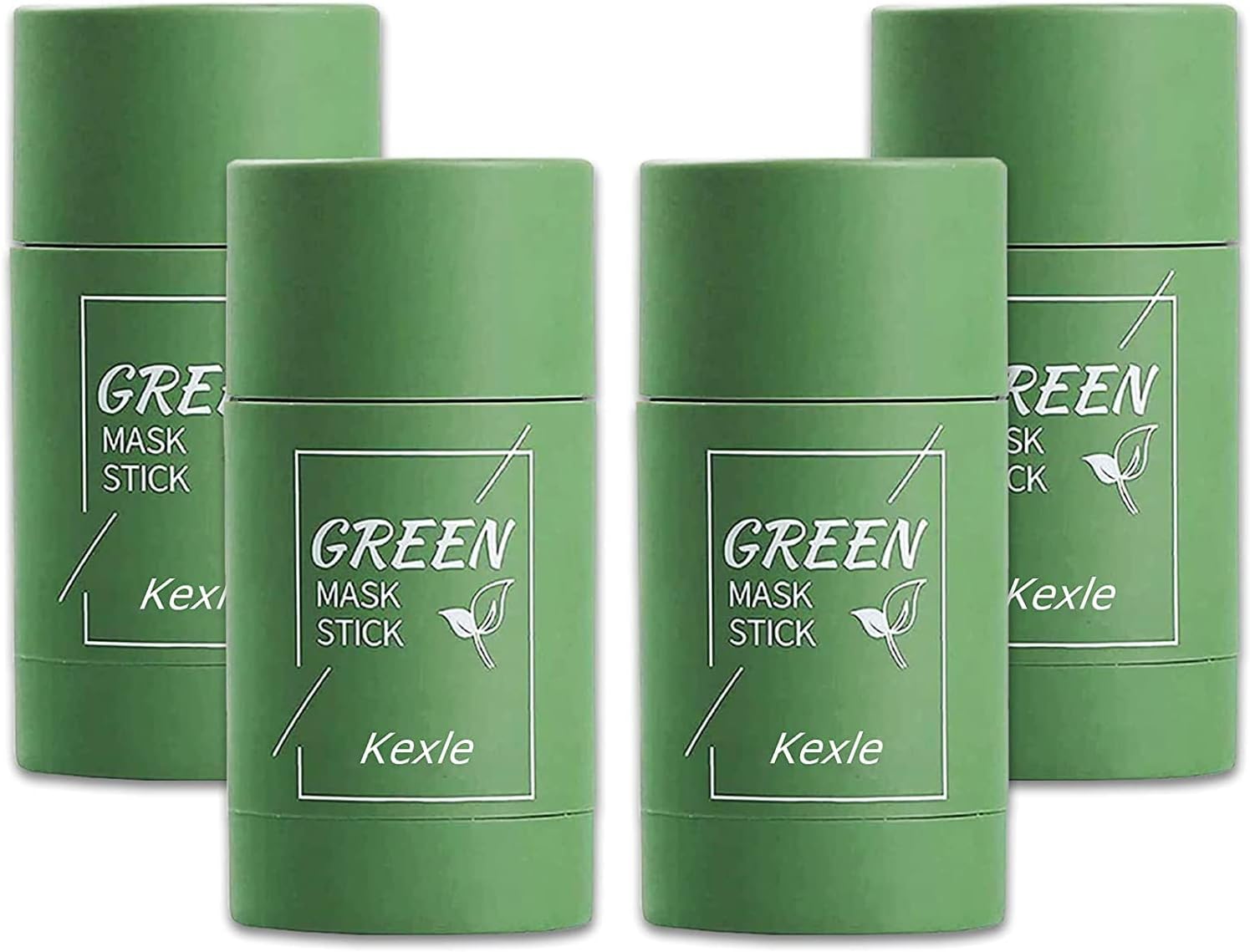 【4 pcs】 Green Tea Mask Stick for Face, Blackhead Remover with Green Tea Extract, Deep Pore Cleansing, Moisturizing, Skin Brightening, Removes Blackheads for All Skin Types of Men and Women (Green Tea)