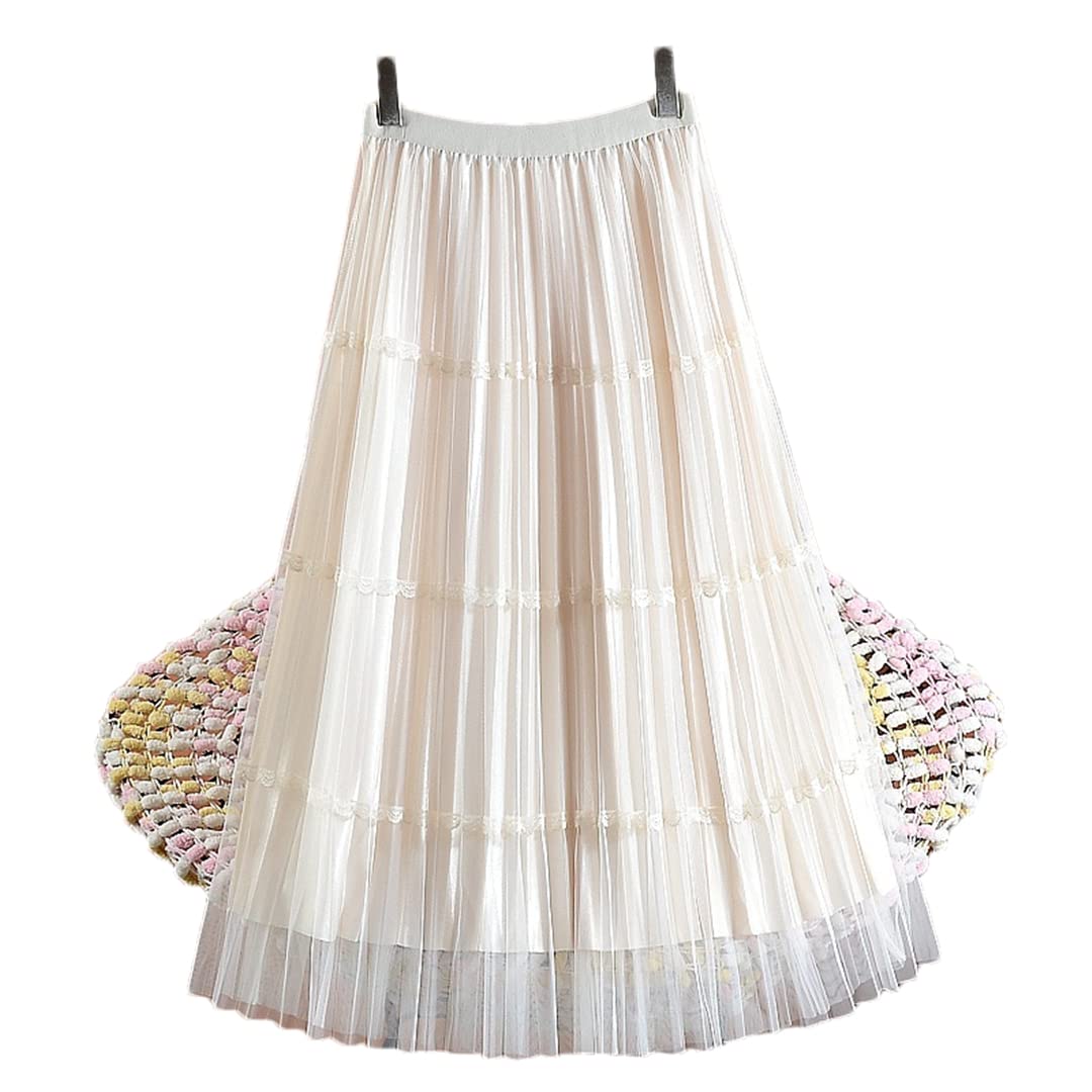 Jupe plissée double face beige taille unique pour le printemps - 7