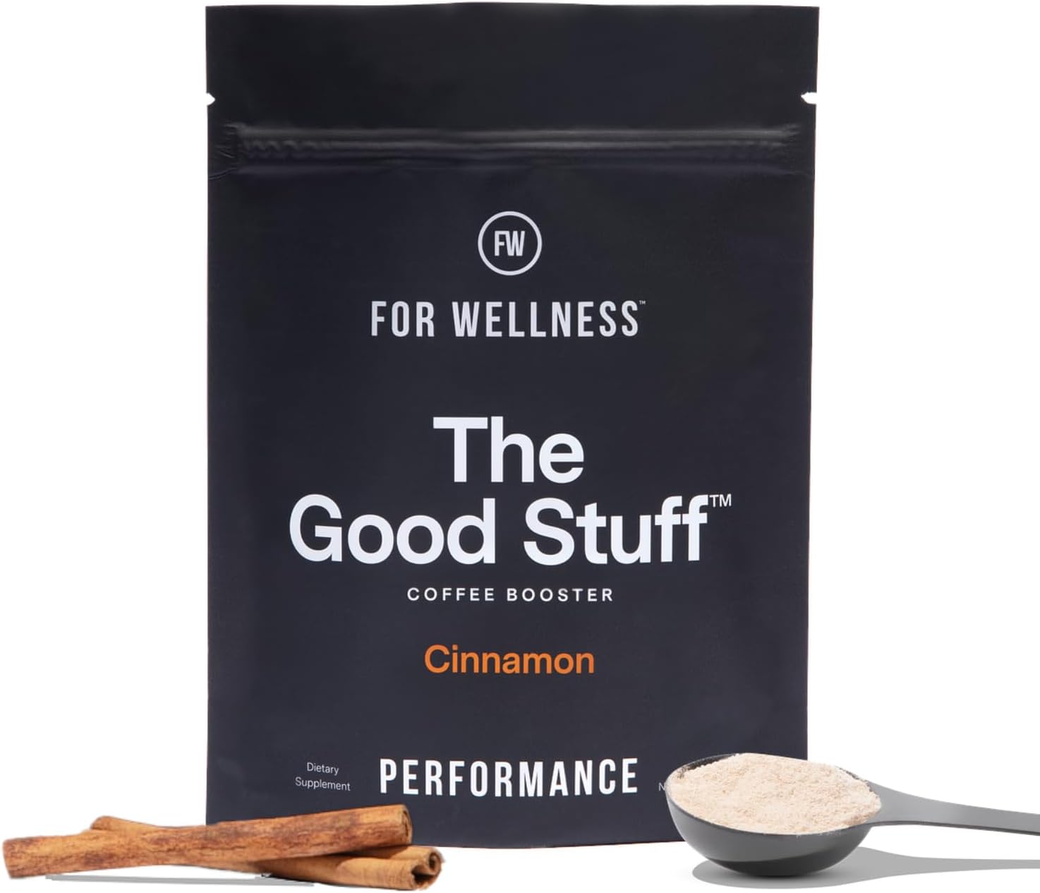 For Wellness The Good Stuff Performance Coffee Supplement- Non-Dairy Coffee Creamer Powder w/Collagen, MCT, L-Theanine & Cinnamon – Healthy Coffee Add-in for Energy & Focus