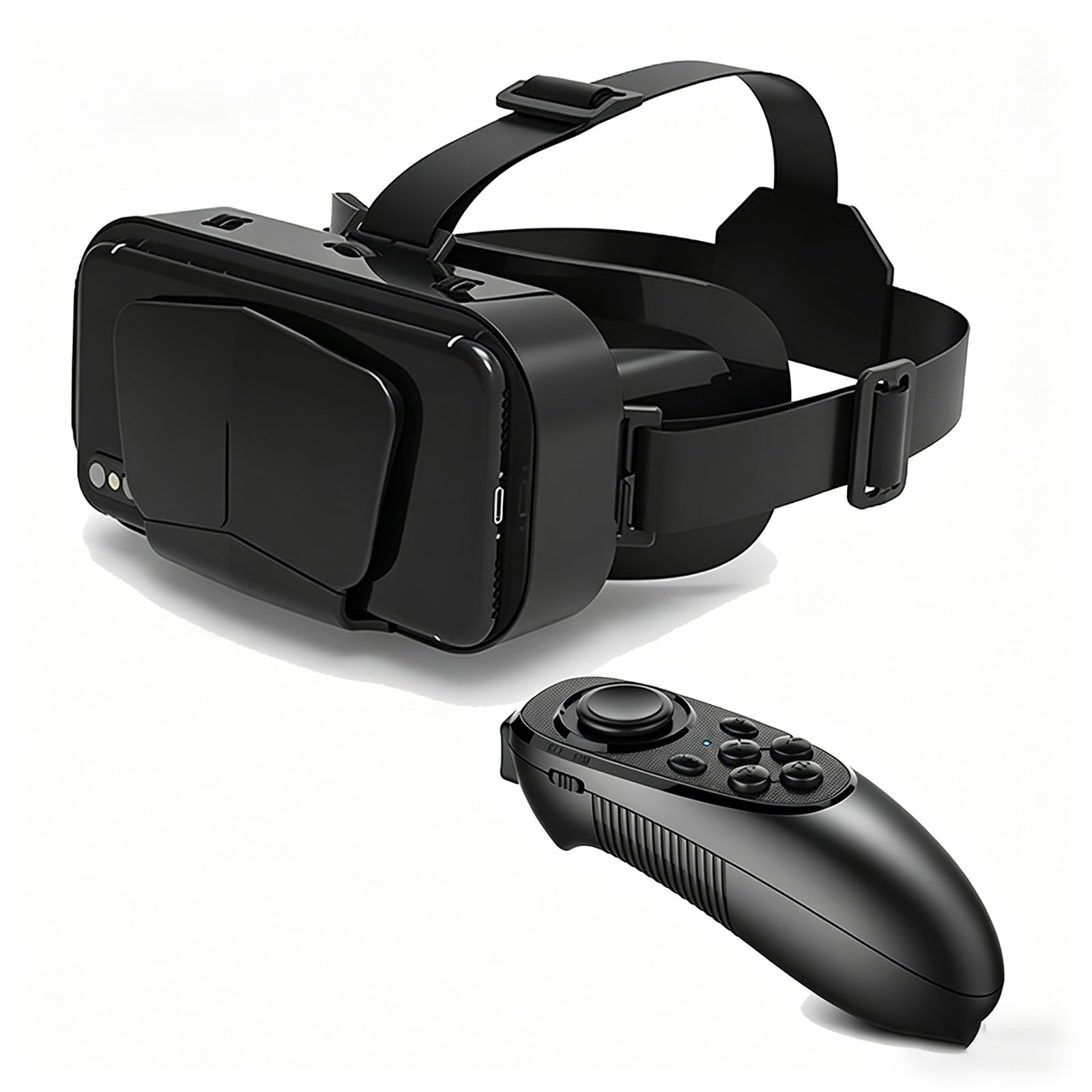 Auriculares Realidad Virtual, Gafas Universales Realidad Virtual 3D, ProteccióN contra Luz Azul, Distancia Interpupilar Ajustable, para Pantallas 4,7-7,2 Pulgadas,Black+052 Handle