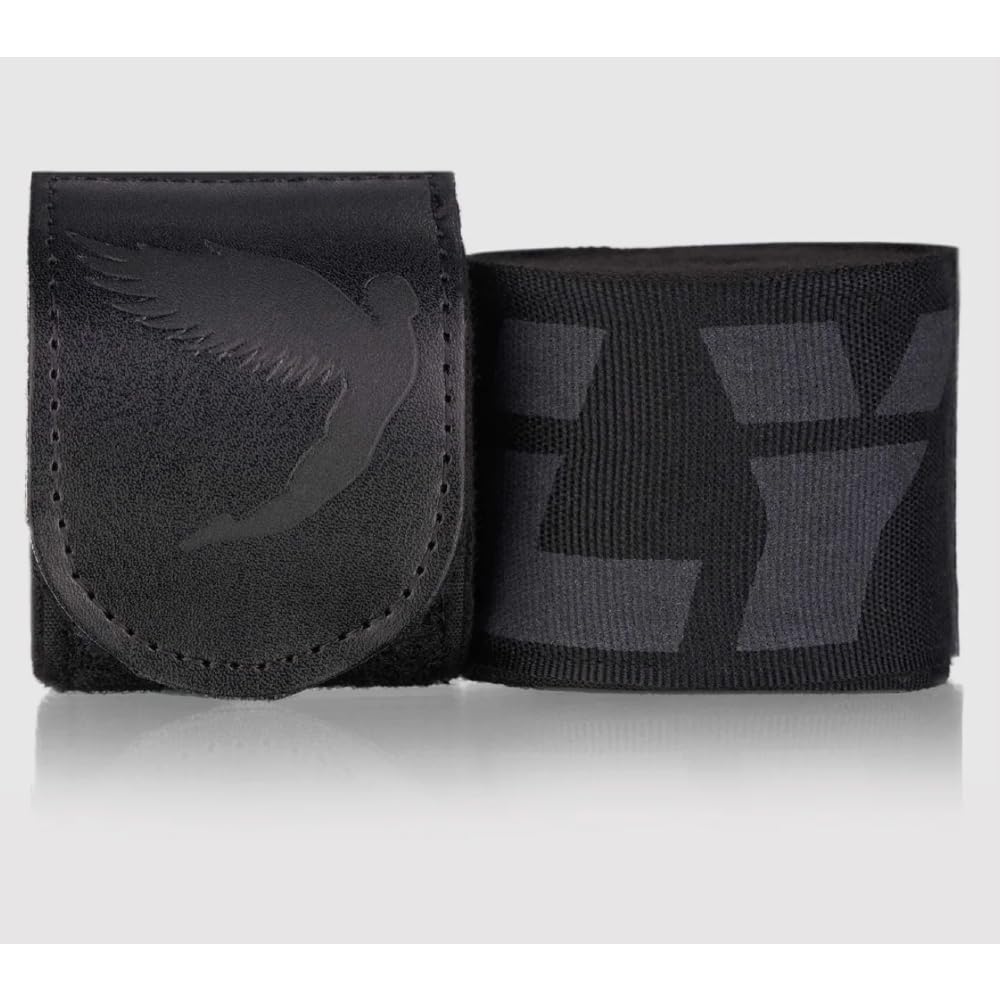 FLY Sports Premium Boxing and Martial Arts Equipment | Boxing Hand Wraps | Big Logo Handwraps Black 450cm