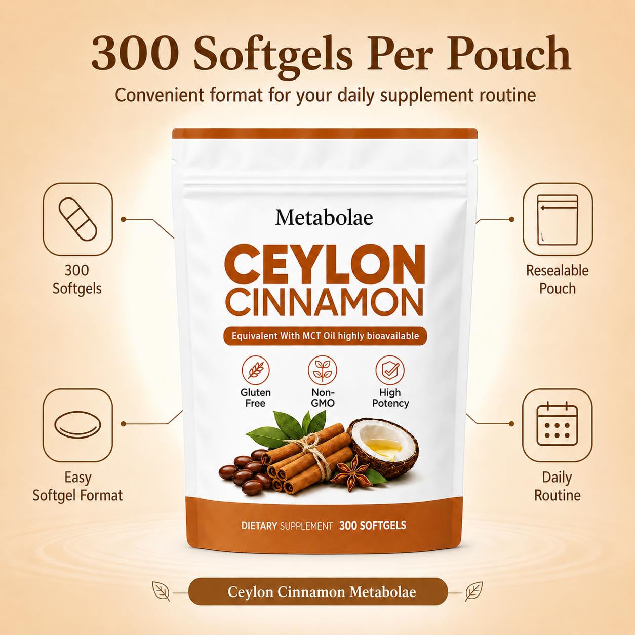 Belano Metabolae Ceylon Cinnamon Softgels with MCT Oil — Amazon image 2