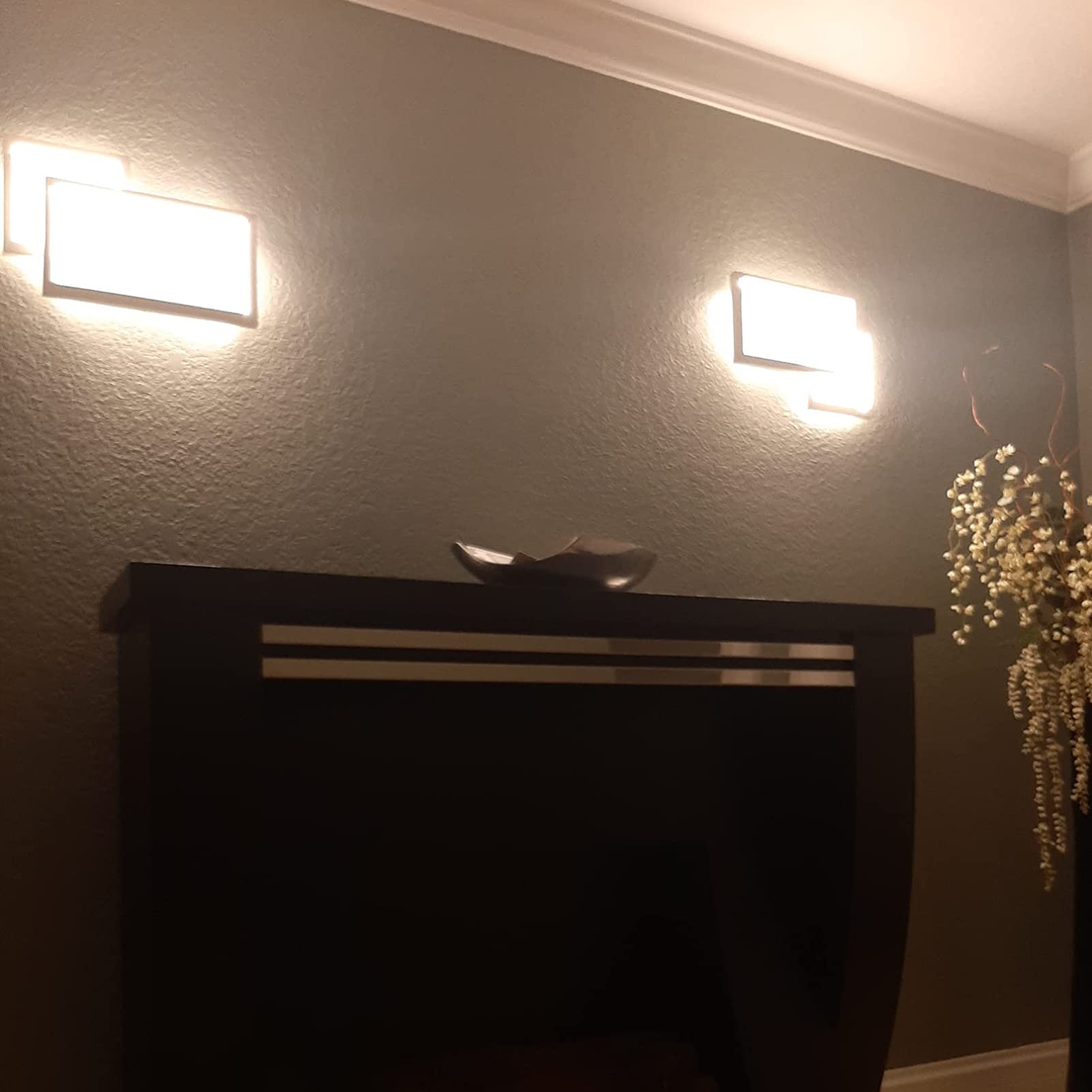 Klighten Applique da Parete Interno LED, 24W, 1960LM, Lampada Decorative Mordern, per Camera da Letto, Soggiorno, Corridoio, 110-240V, Bianco Caldo 3000K, Bianco