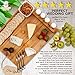 Organic Cook Bamboo Cheese Board and Knife Set - Charcuterie Board Set, 14 x 11 inch Cheese Platter Board, Bamboo Cheese Board with Cutlery Set, Cheese Tray, Wedding Gift Wooden Cheese Board Set