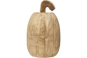 Creative Co-Op Hand-Carved Paulownia Wood Pumpkin, Large