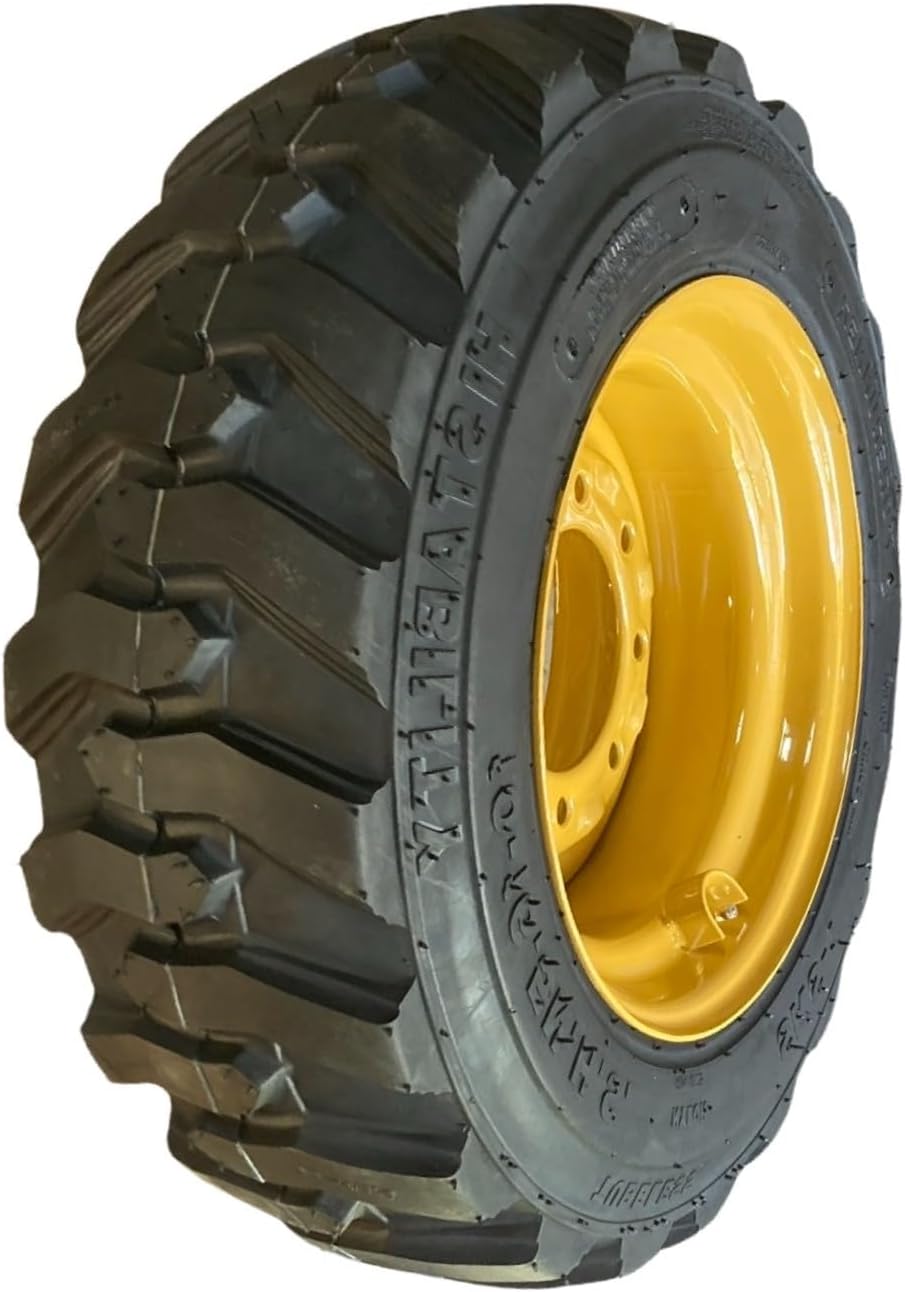 (1) 10-16.5 Forerunner SKS-1 Skid Steer Tire on Wheel/Rim (8 lug) for Cat, John Deere, Gehl, Mustang & more - 12PLY -10-16.5 (Right Side Mount)