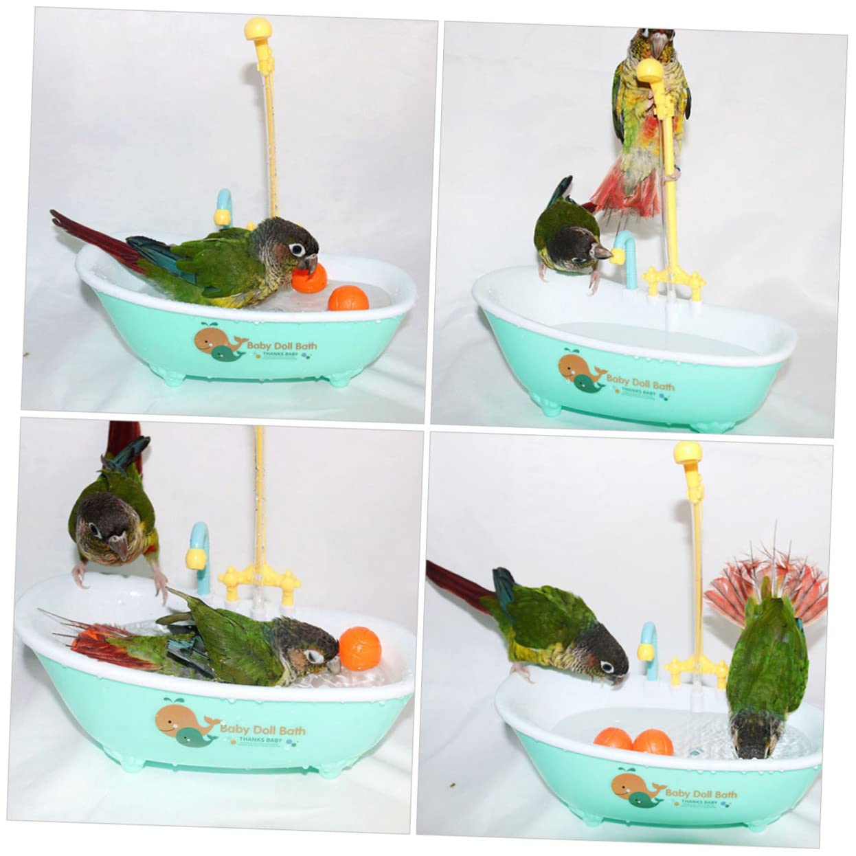 Baignoire pour Oiseaux Automatique en Plastique Robinet Bain pour Oiseaux pour Cage Facile à Adapter la Plupart des Cages